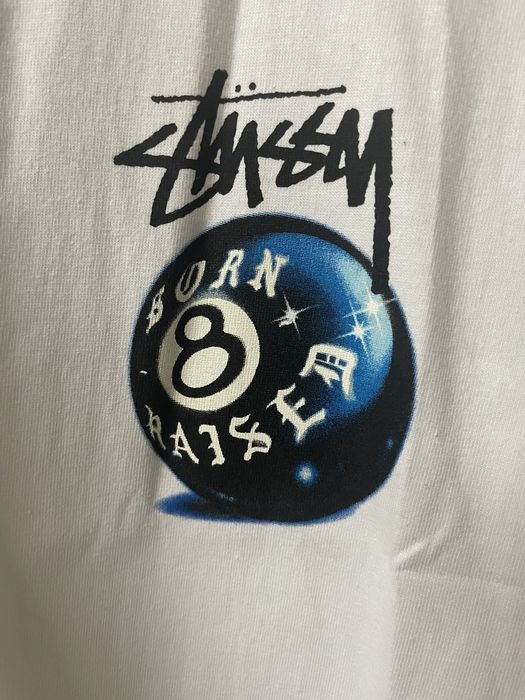 Stussy Born X Raised 8 Ball Tee White