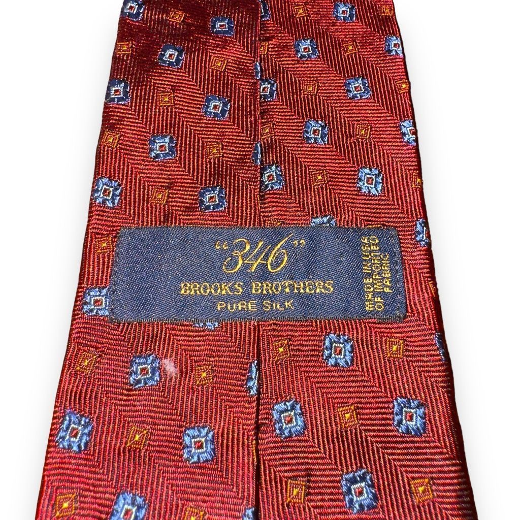 Brooks Brothers Brooks Brothers Crimson Red Flower Print Handmade Silk Tie Size ONE SIZE - 3 Thumbnail
