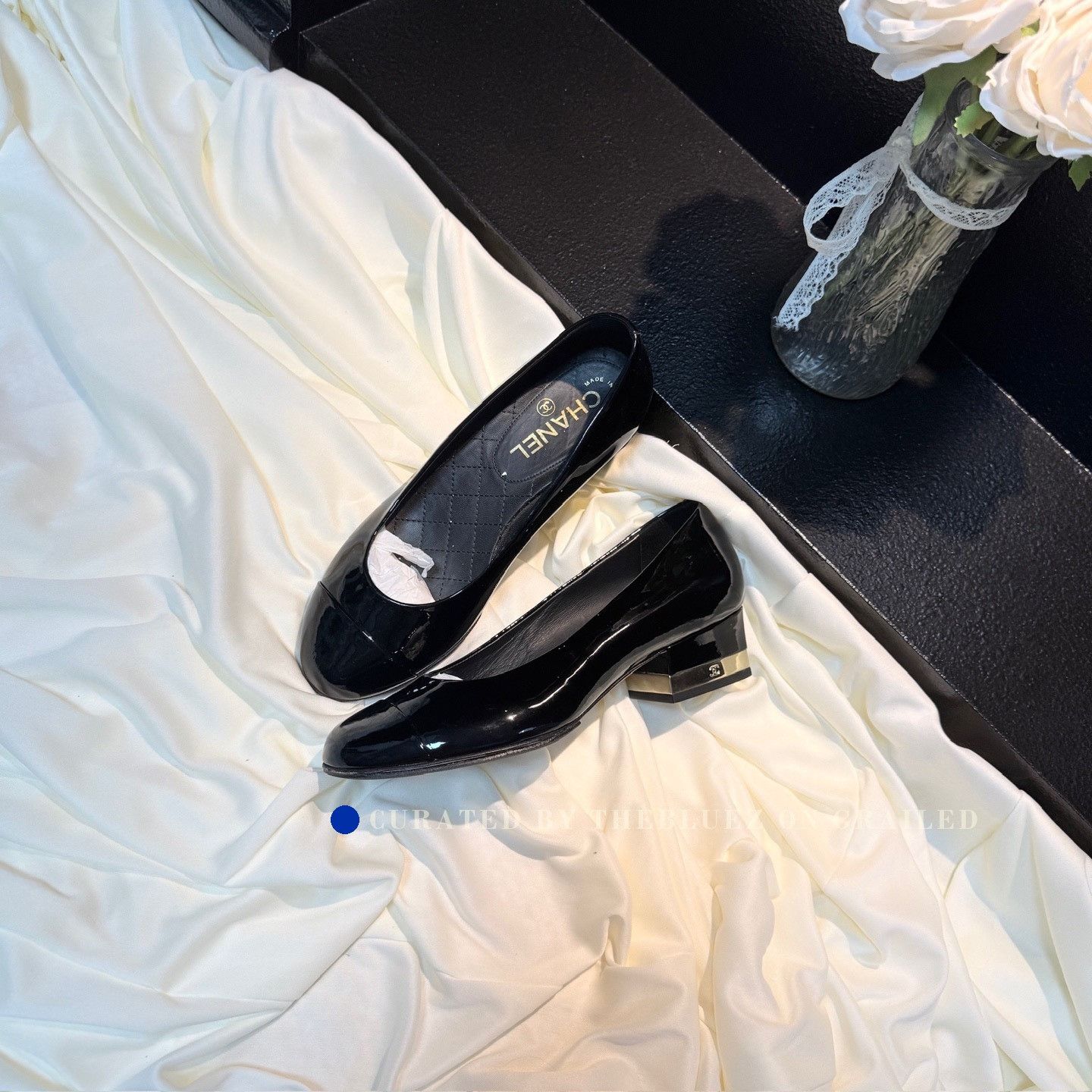Chanel Chanel Black Gold Double C Gold Heel Pumps Size US 5.5 / IT 35.5 - 1 Thumbnail