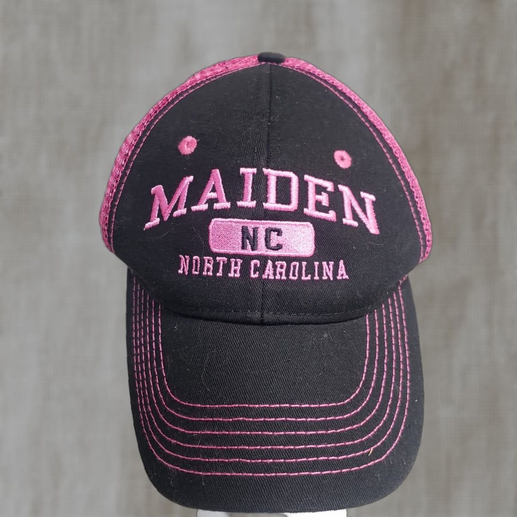 Vintage Maiden NC Pink Black Embroidered Hat Cap Baseball Adult Adjustable Hat Size ONE SIZE - 1 Thumbnail