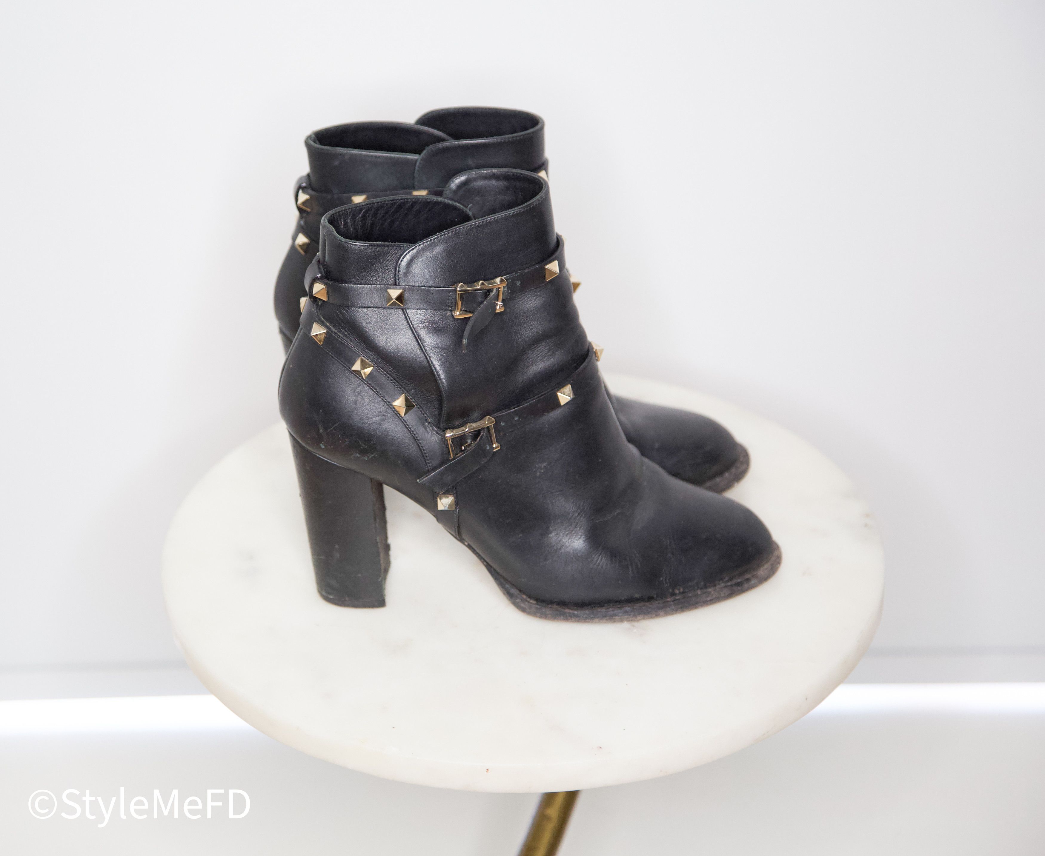 Valentino Valentino Rockstud Accents Leather Moto Boots Size US 9 / IT 39 - 1 Thumbnail