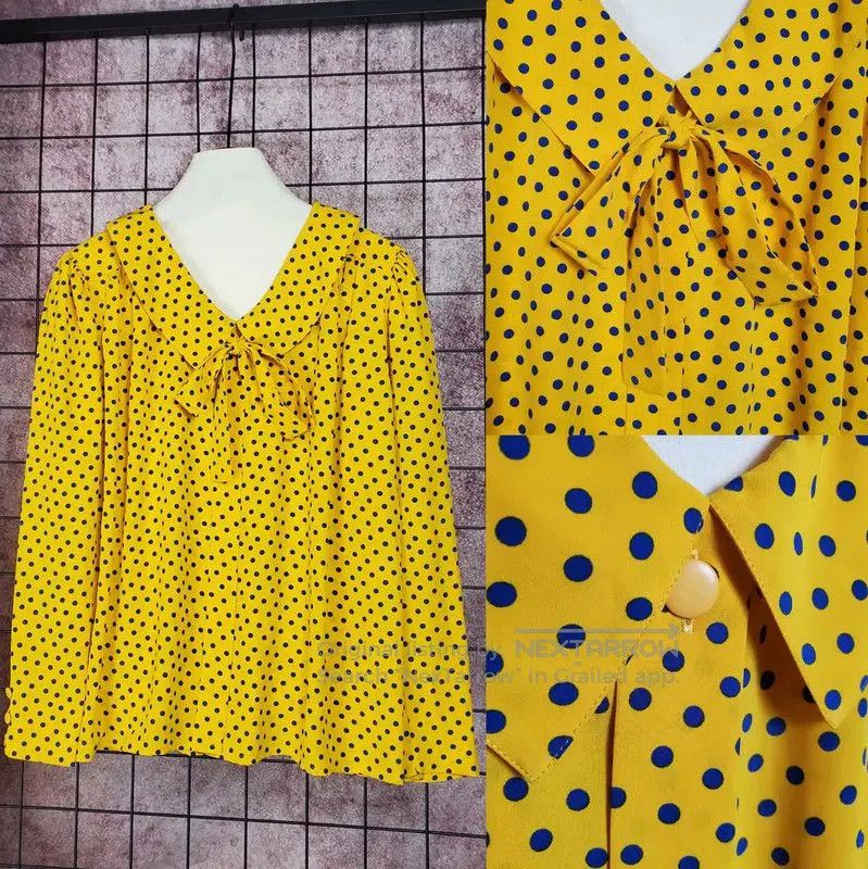Dior Dior Yellow Polka Dot Long Sleeve Shirt . Size M / US 6-8 / IT 42-44 - 1 Thumbnail