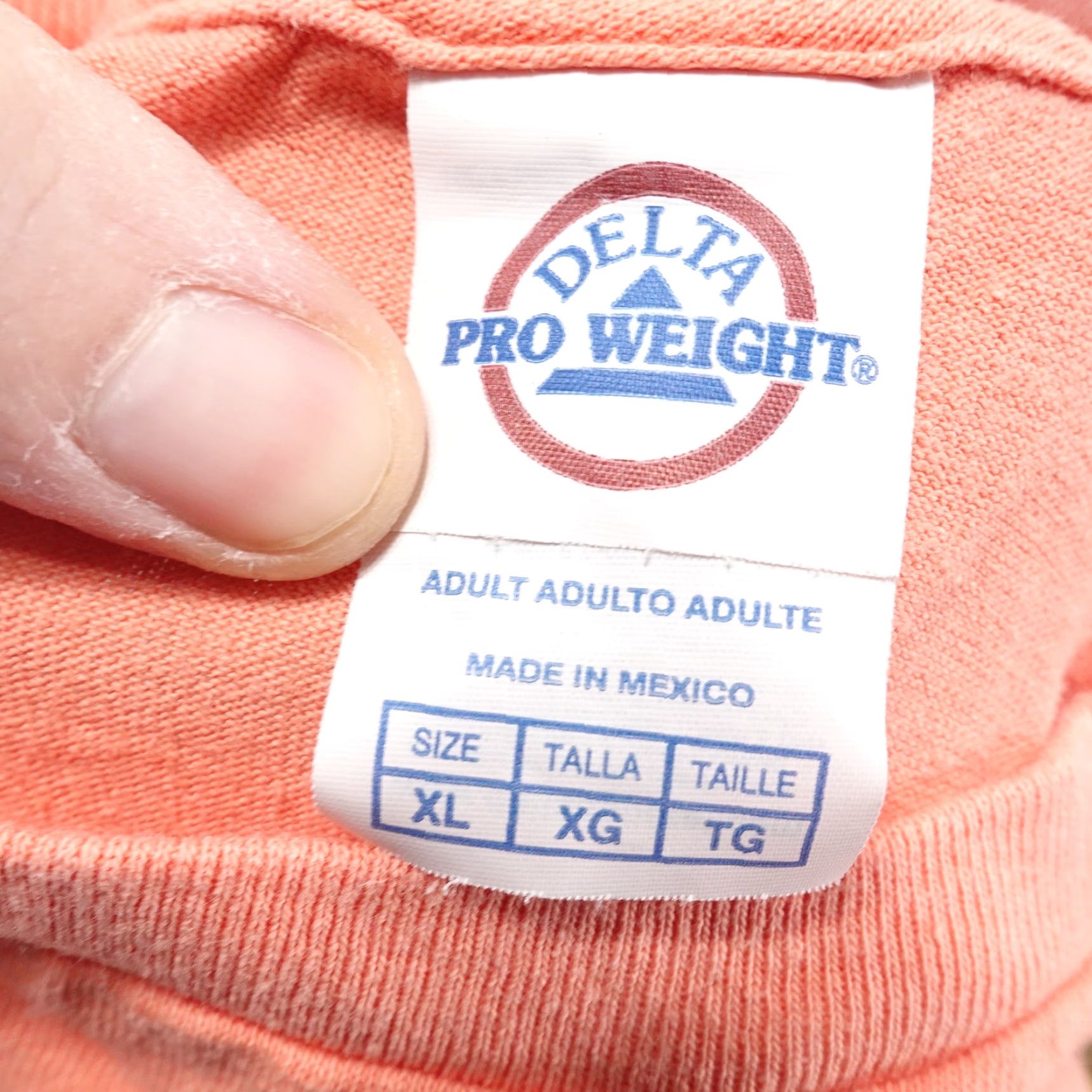 Delta VINTAGE Delta Cotton T-Shirt Adult XL Orange Humor Palm Tree Sunset 90s Mens Size US XL / EU 56 / 4 - 5 Thumbnail
