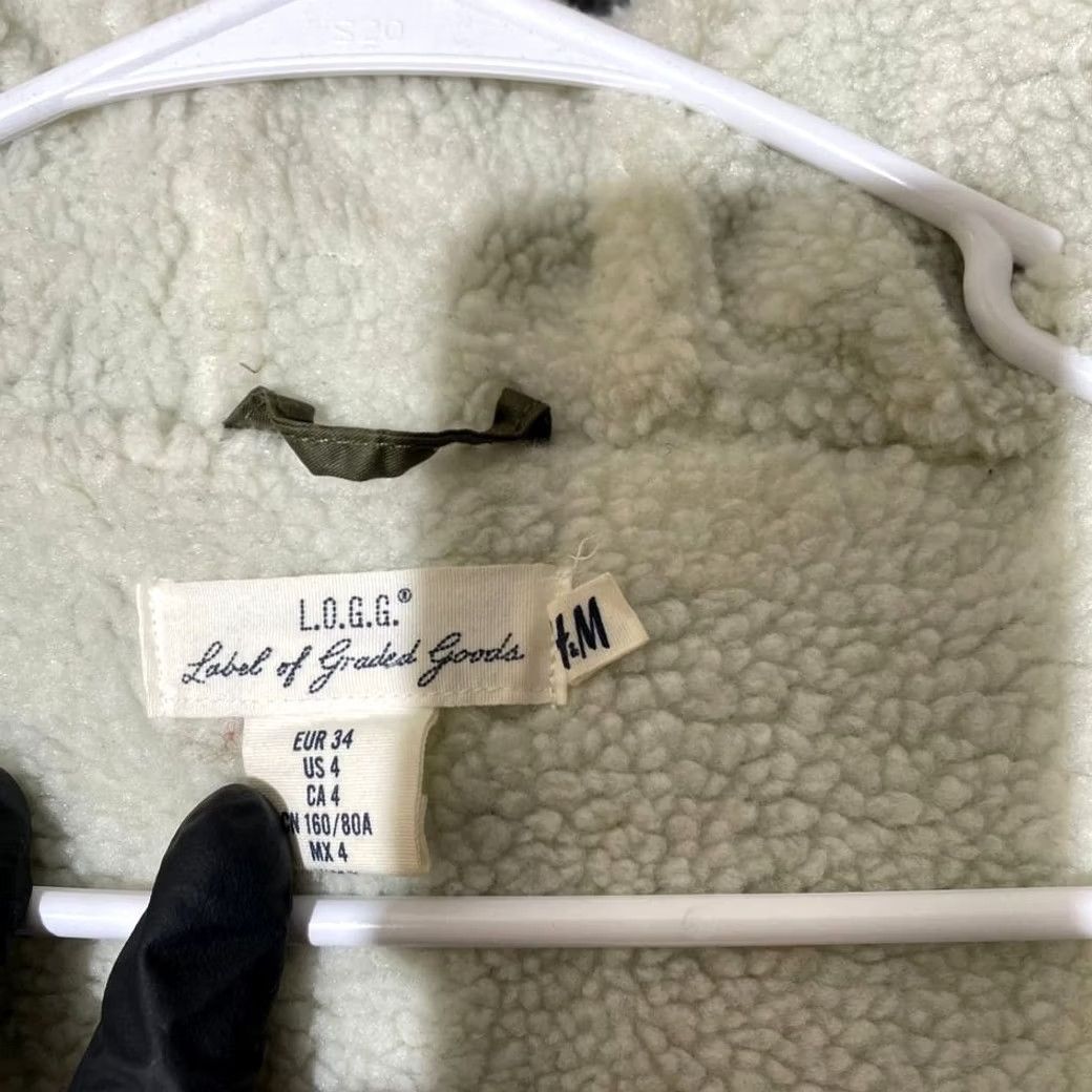 H&M H&M Jacket Womens 4 Green Olive Full Zip Faux Shearling Casual Bomber Size S / US 4 / IT 40 - 4 Thumbnail