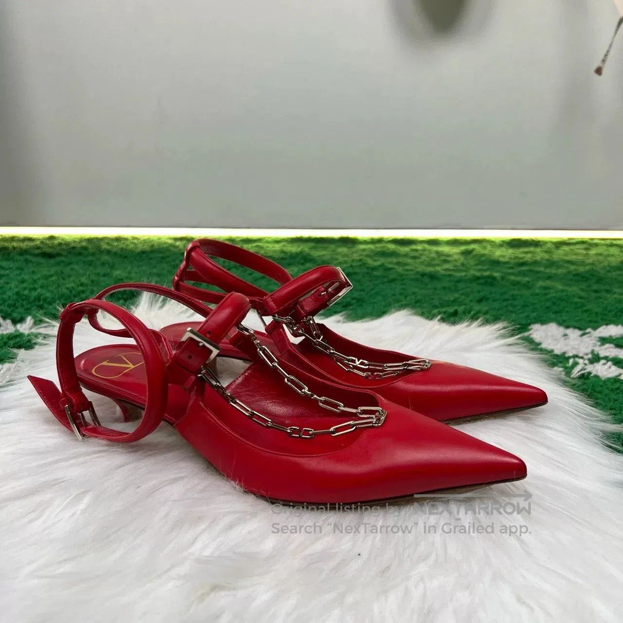 Valentino Valentino Chain Kitten Heel Sandals. Size US 4.5 / IT 34.5 - 4 Thumbnail