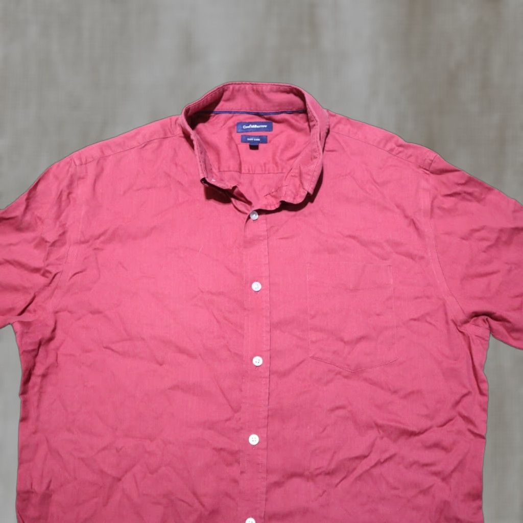 Croft & Barrow VINTAGE Croft & Barrow Men’s Short Sleeve Button-Up Shirt Adult Large Red Casual Cotton Blend Size US L / EU 52-54 / 3 - 1 Thumbnail