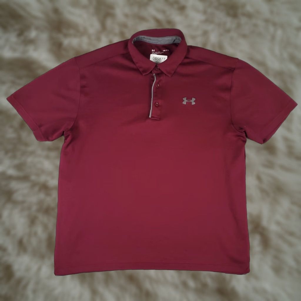 Under Armour Under Armour Polo Shirt Mens L Red Golf Casual Short Sleeve Shirt Mens Red Polo Under Armour Sports Logo Classic Modern Preppy 90s? Size US L / EU 52-54 / 3 - 1 Thumbnail