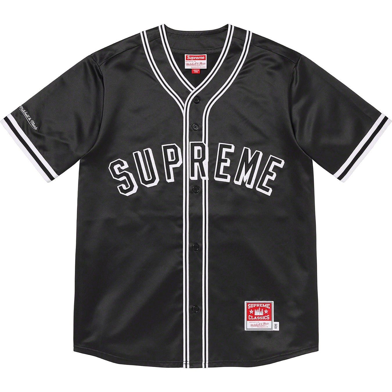 Mitchell & Ness × Supreme Supreme Mitchell & Ness Satin Baseball Jersey Size US S / EU 44-46 / 1 - 1 Thumbnail