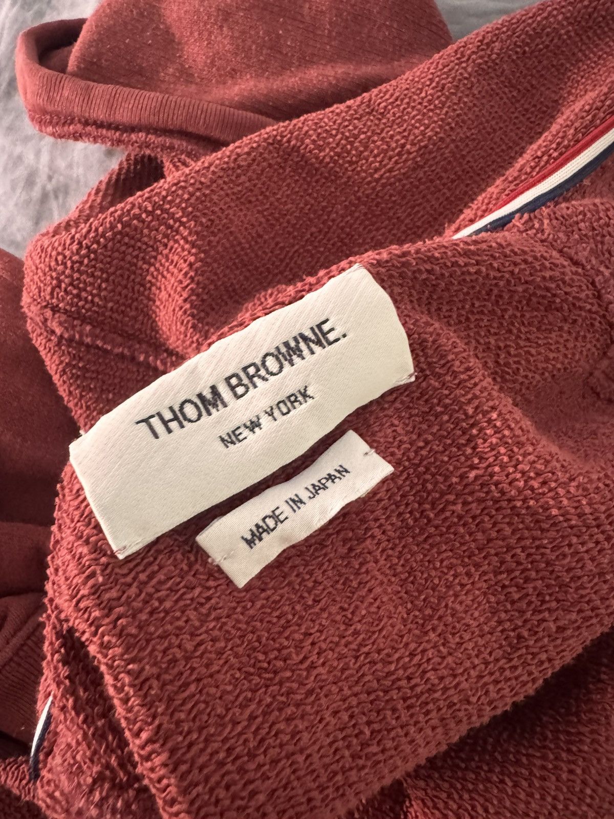 Thom Browne Burgundy zip up hoodie Size US S / EU 44-46 / 1 - 11 Thumbnail