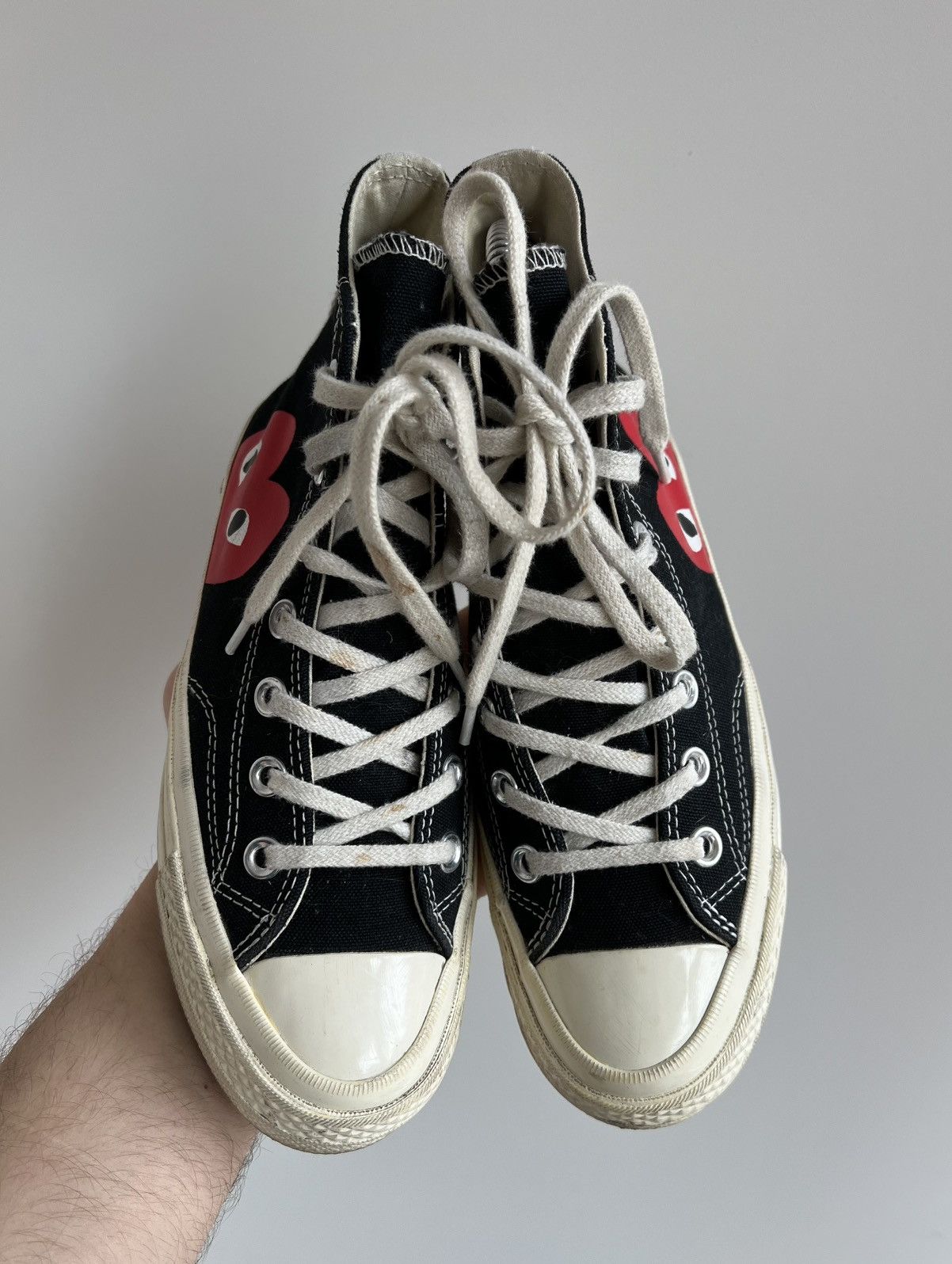 Comme des Garcons × Converse Converse x CDG Play Comme Des Garçons Black High Sneakers Size US 6 / IT 36 - 2 Thumbnail