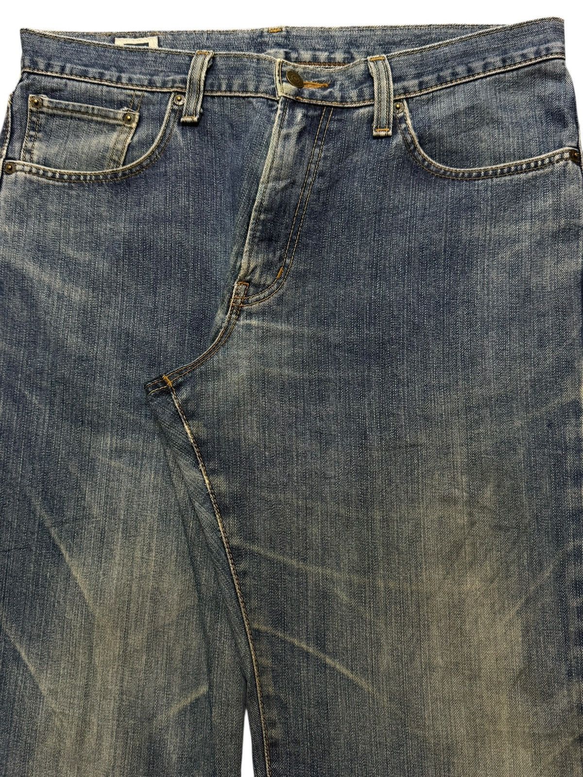 Edwin Vintage 90s Japan Edwin 404 Blue Faded Mud Wash Straight Leg Size US 36 / EU 52 - 3 Thumbnail