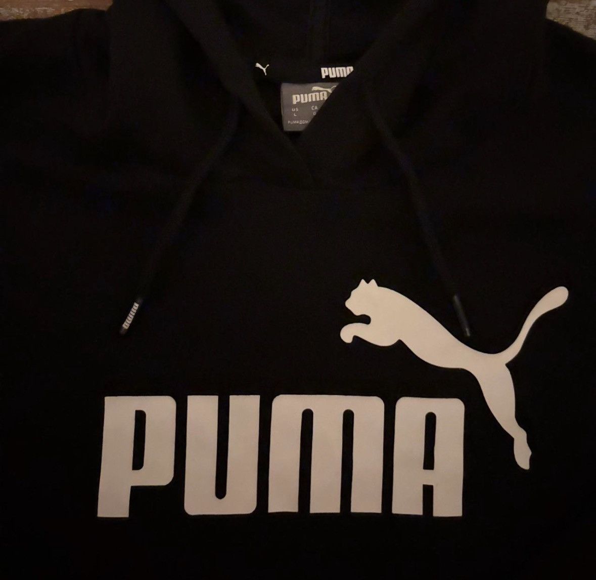 Puma Black Puma Hoodie with White Logo Size L / US 10 / IT 46 - 3 Thumbnail