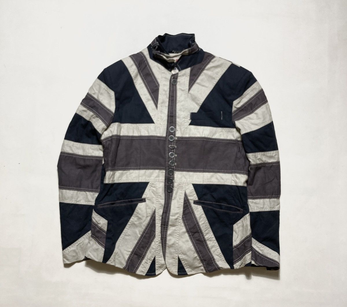 Barbour × Belstaff × Vintage Vintage Rhino Laundered England Flag Jacket Motorcycles Size US L / EU 52-54 / 3 - 1 Thumbnail