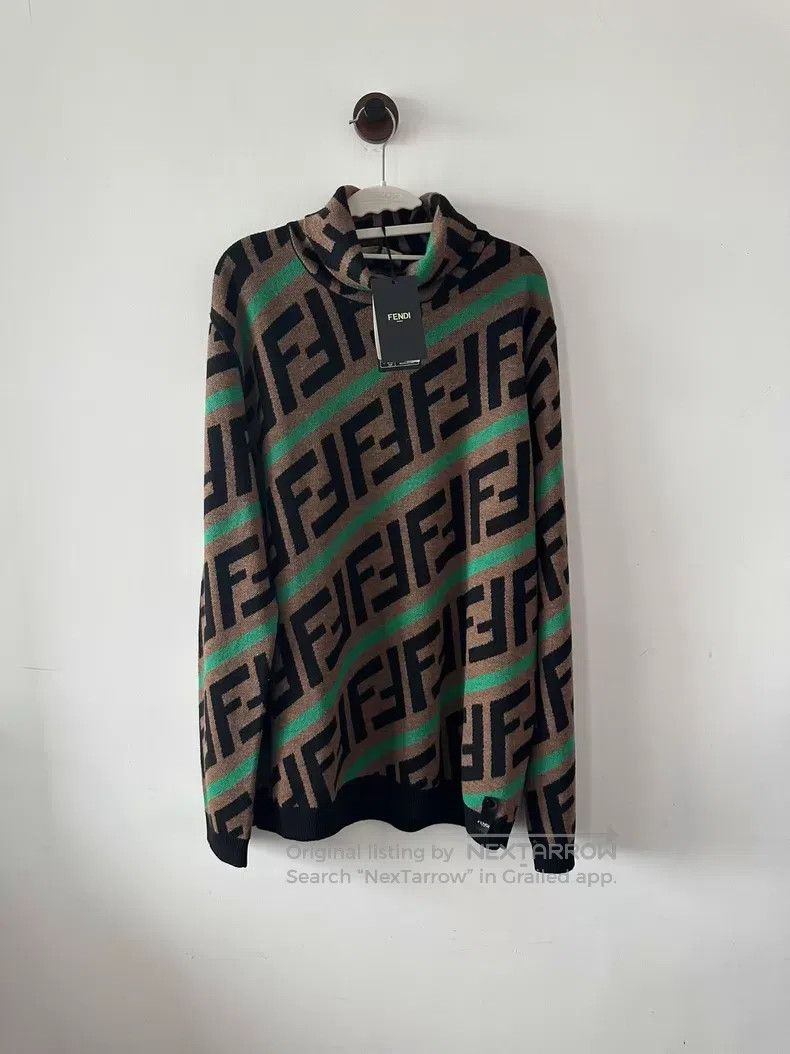 Fendi Fendi High Neck Full Print Sweater Size US L / EU 52-54 / 3 - 1 Thumbnail