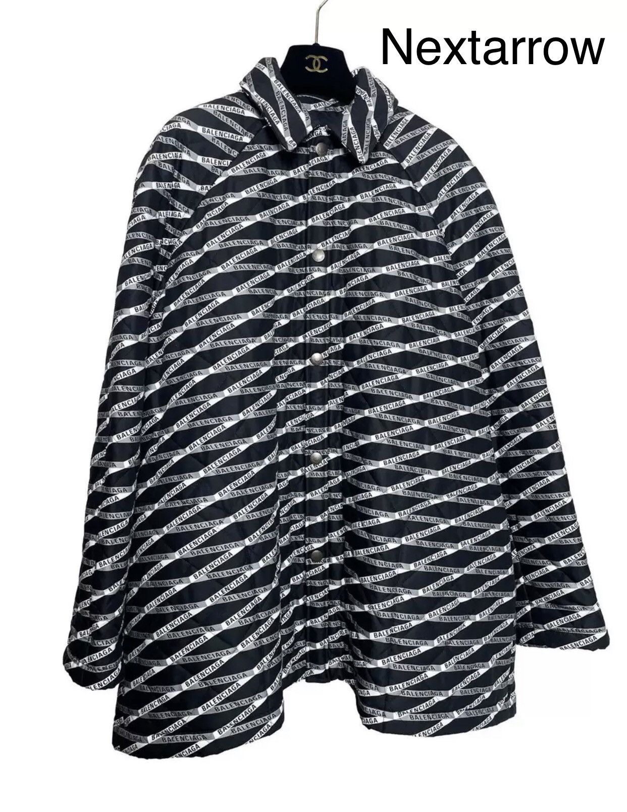 Balenciaga Balenciaga Logo Printed Full Print Lightweight Down Jacket Size US S / EU 44-46 / 1 - 1 Thumbnail