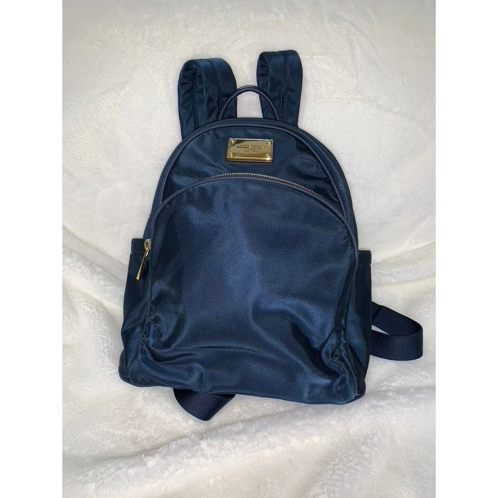 Michael Kors Michael Kors Navy Backpack with Gold Hardware & Logo Plaque Size ONE SIZE - 2 Thumbnail