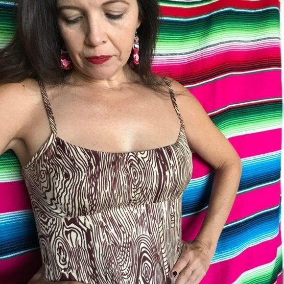 Nanette Lepore VTG Nanette Lepore Woodgrain Silk Pencil Dress Midi Size M / US 6-8 / IT 42-44 - 7 Thumbnail