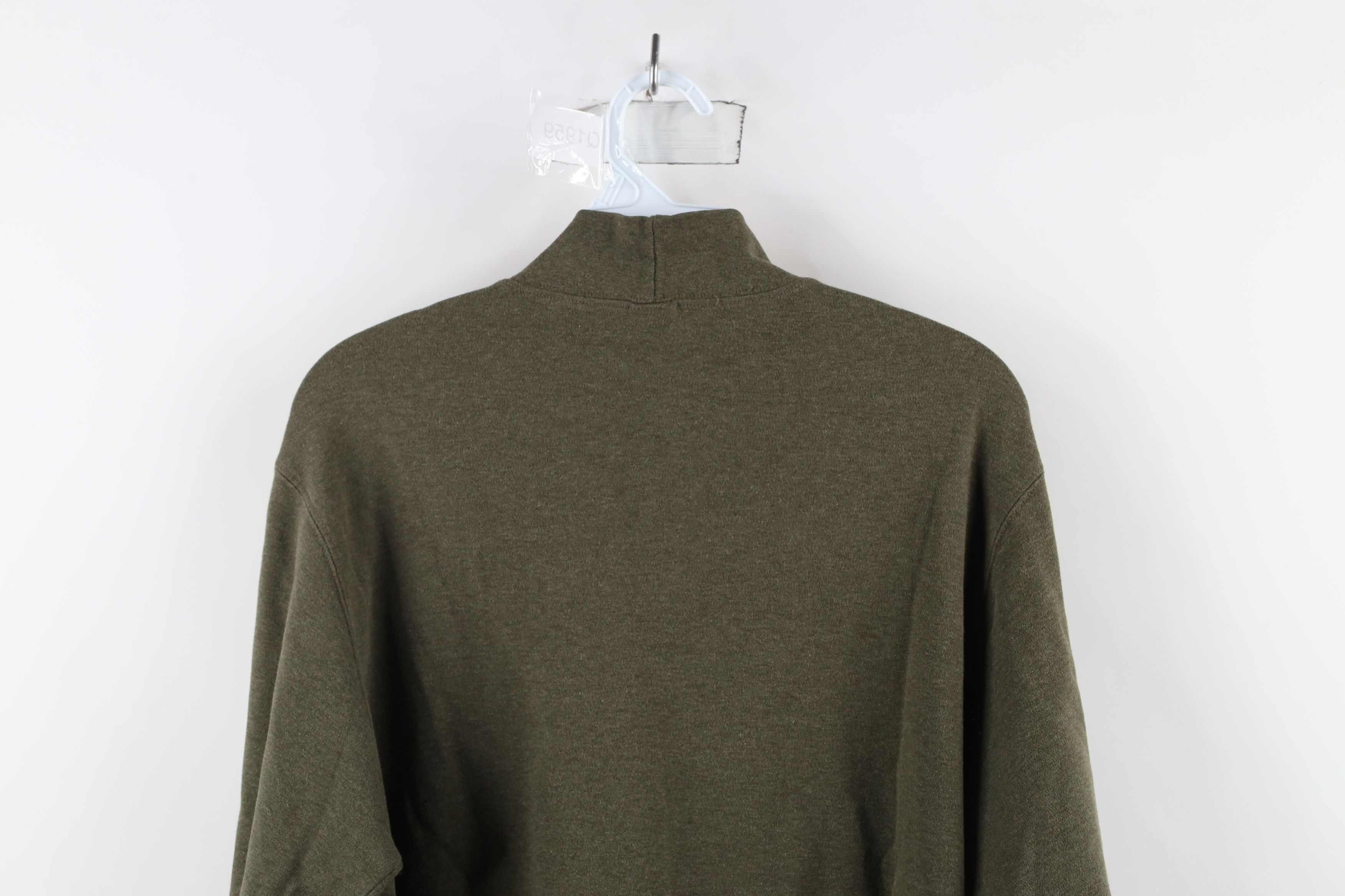 Lands' End × Vintage Vintage 90s Lands End Blank Mock Neck T-Shirt Green USA Size US L / EU 52-54 / 3 - 11 Thumbnail