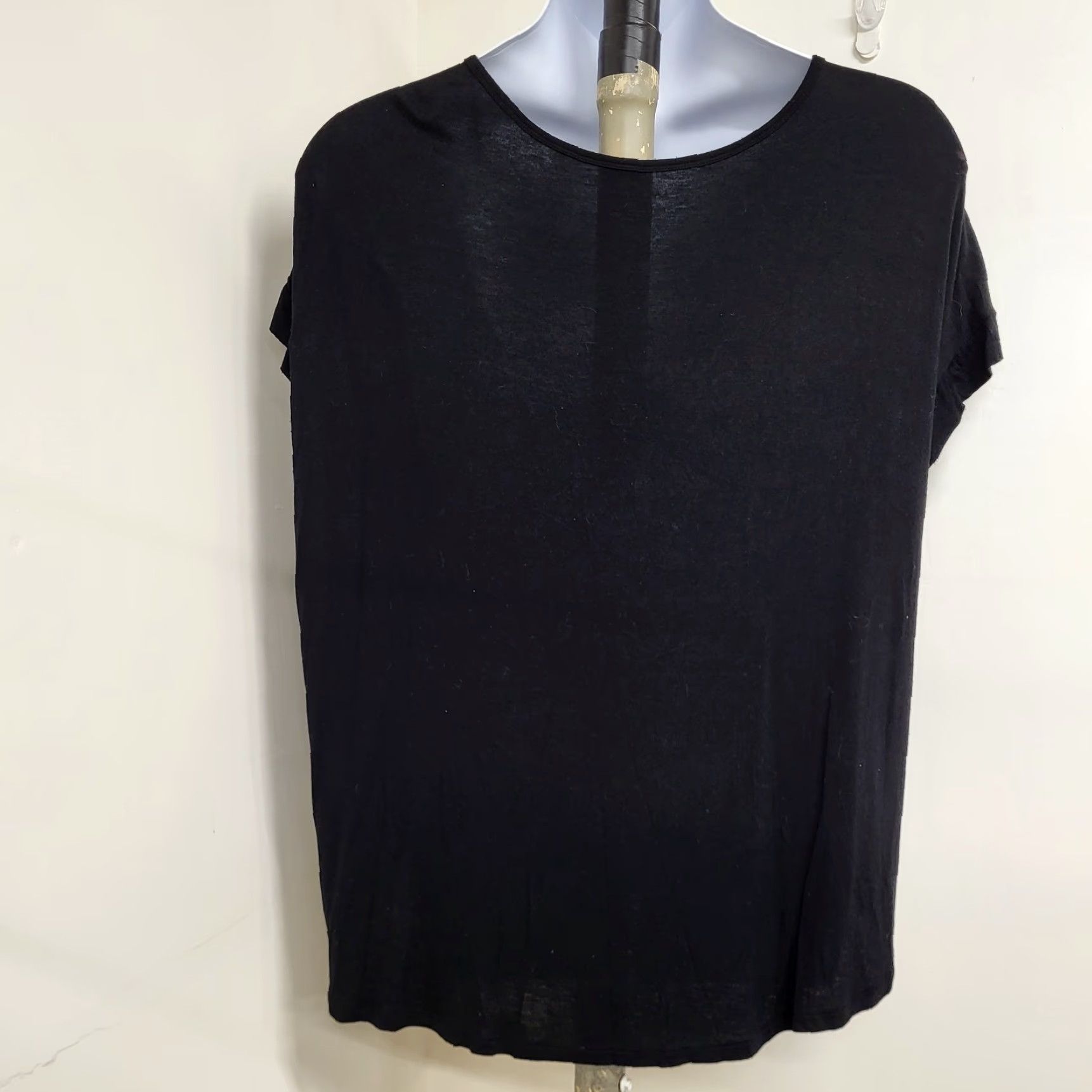 Vintage Lane Bryant Top Women's 22/24 Black White Blue Mixed Print Bohemian Hippie Career Shirt Size 3XL / US 20-22 - 5 Thumbnail