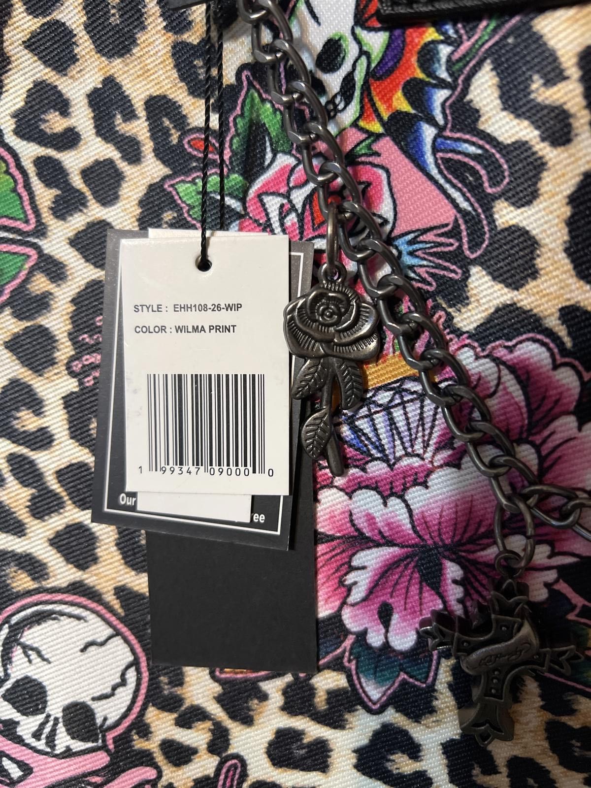 Ed Hardy Ed Hardy Leopard Print Tote Handbag Floral Skull & wallet Size ONE SIZE - 5 Thumbnail