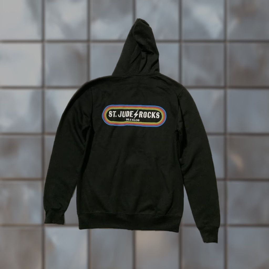 Vintage KLOS 95.5 FM Los Angeles Radio Station St. Jude Rocks Black Zip Fleece Hoodie SM Size US S / EU 44-46 / 1 - 1 Thumbnail