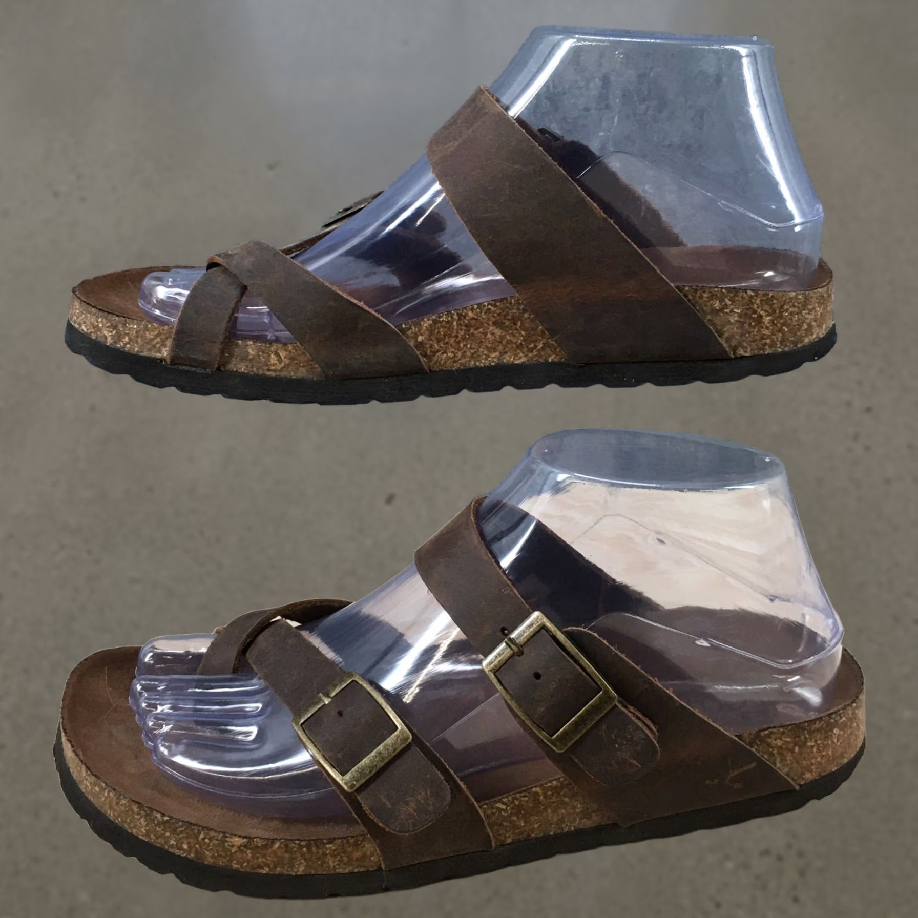 Vintage White Mountain Gracie Sandal Womens 7 M Brown Slip On Slide Flats Footbeds Leather Upper Casual Shoes Size US 7 / IT 37 - 1 Thumbnail