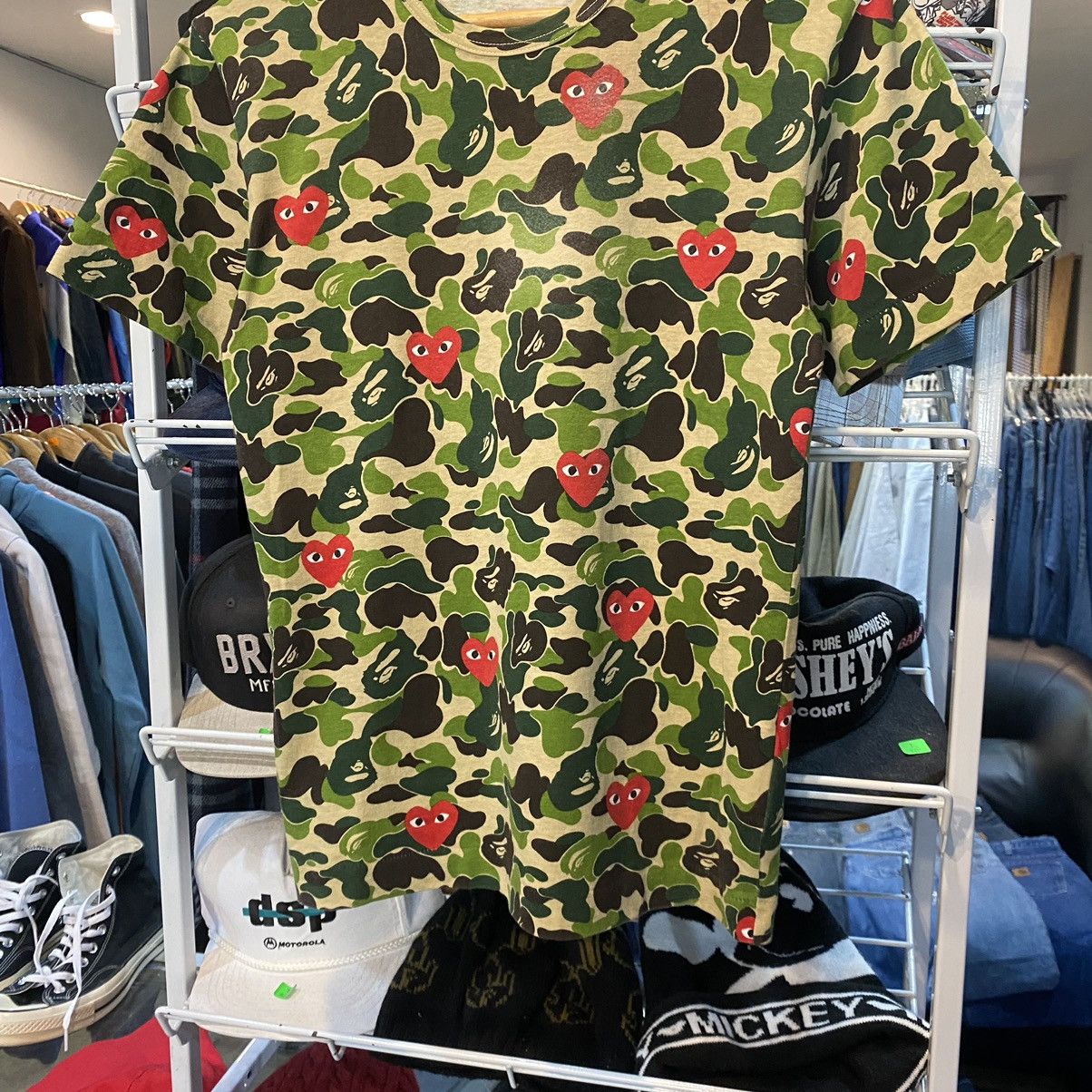Bape × Comme des Garcons 2012 Comme Des Garcons Play X Bape Full Print Tshirts Size US S / EU 44-46 / 1 - 4 Thumbnail