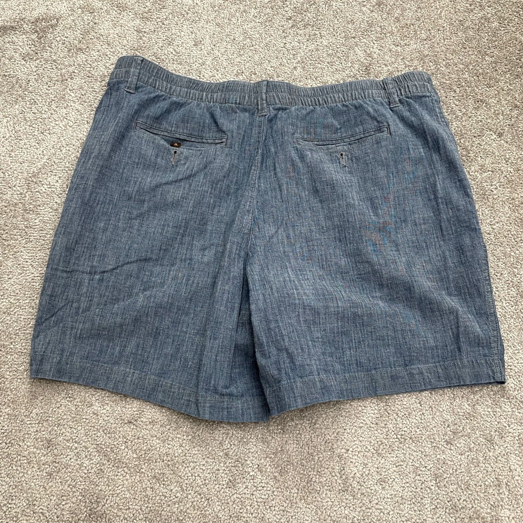 Lands' End Lands' End Bermuda Shorts Womens Plus Size 18 Blue Mid Rise Elastic Cotton Blend 7in Inseam Pockets Outdoor Classic Size 40" / US 18 - 2 Thumbnail