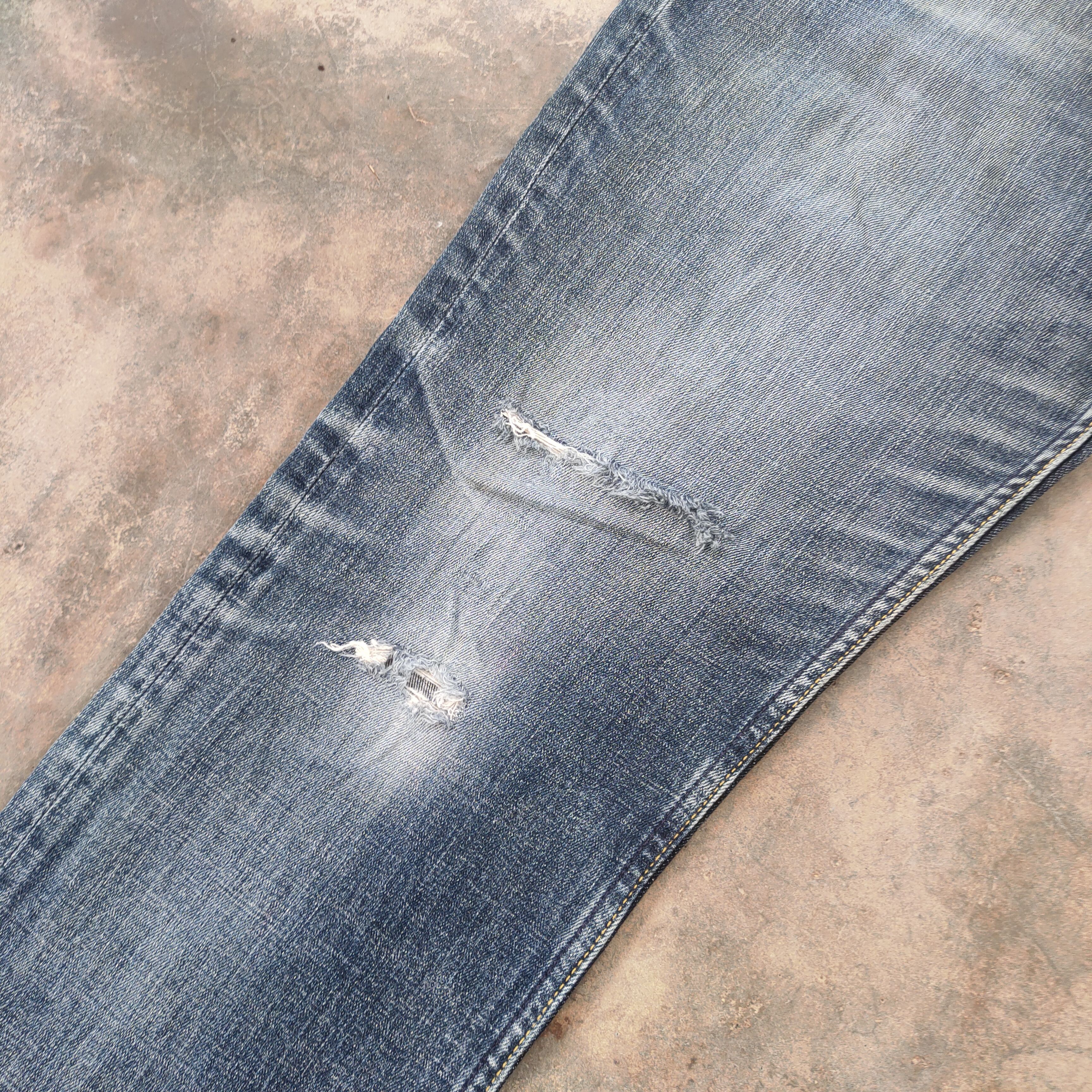 Japanese Brand VINTAGE JAPANESE SKINNY RIPPED FADED JEAN DENIM PANTS Size US 31 - 5 Thumbnail
