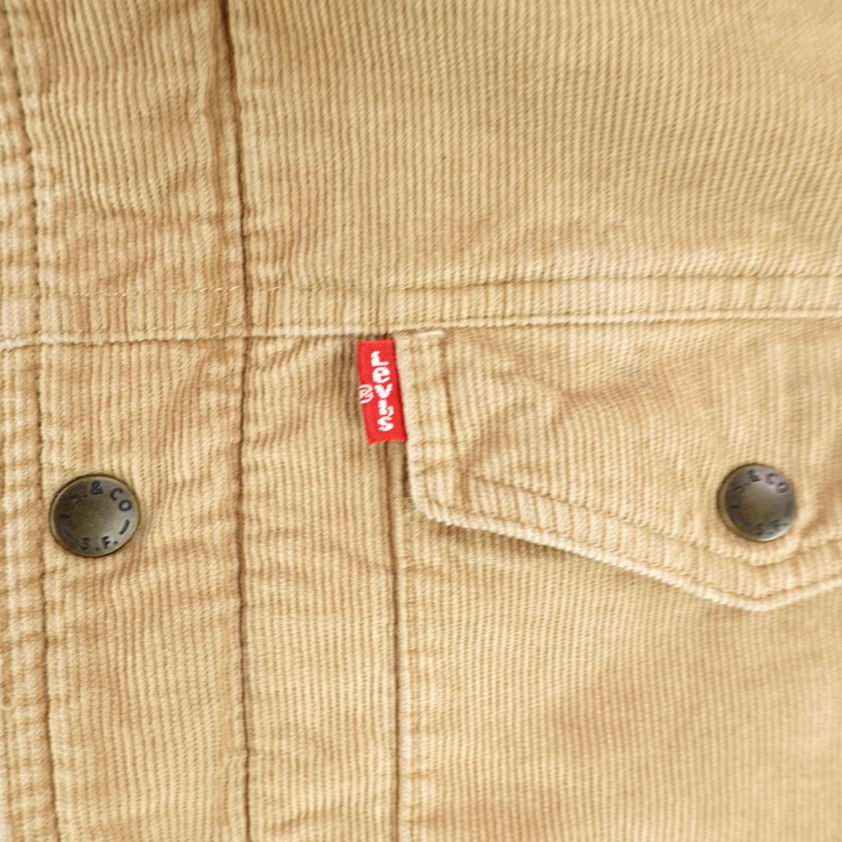 Levi's VINTAGE Levi's Jacket Mens XL Beige Corduroy Bomber Coat Lined Sherpa Fleece Cotton Solid Size US XL / EU 56 / 4 - 3 Thumbnail