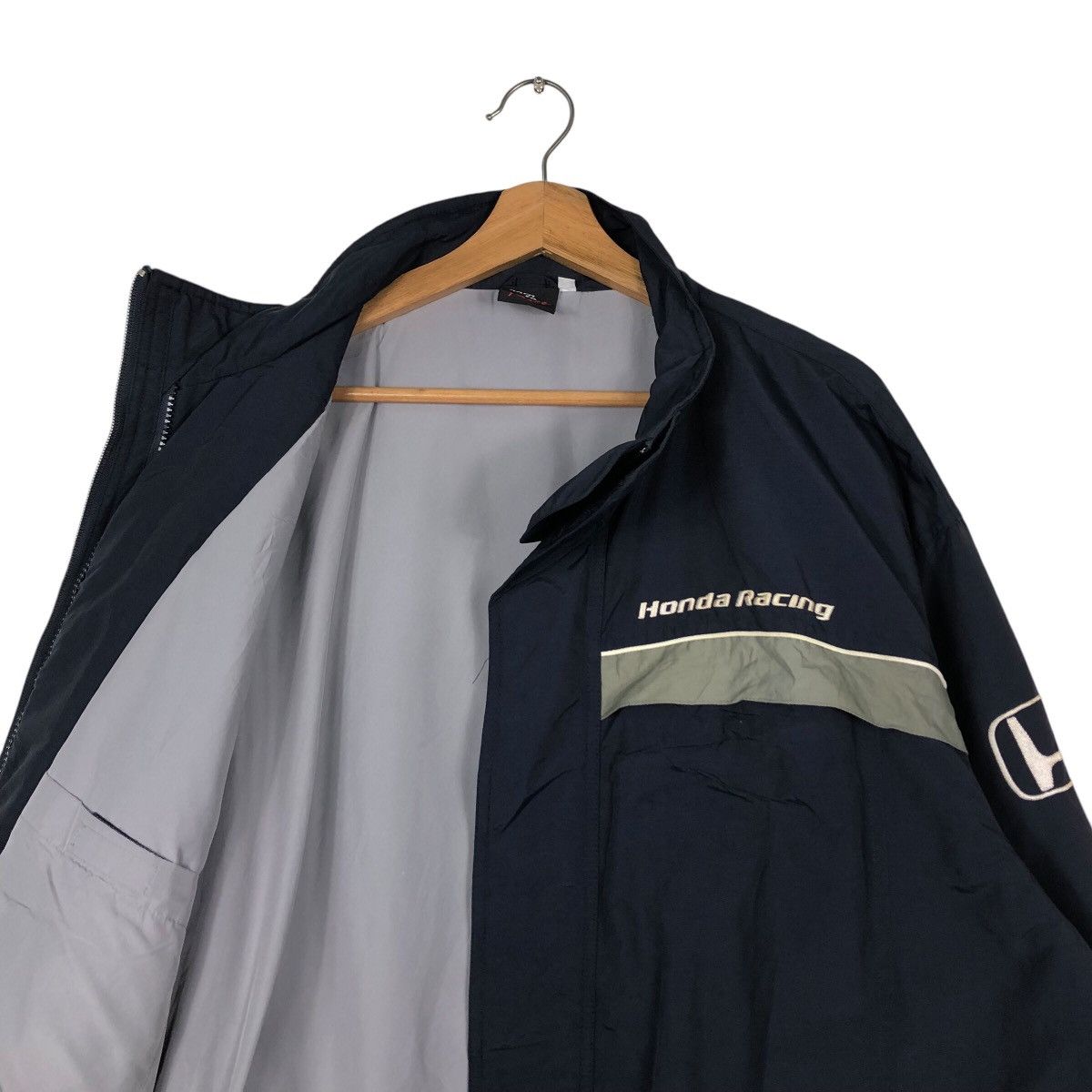 Honda 📌Vintage Biker Racing Bomber Jacket Honda Big Logo Size US L / EU 52-54 / 3 - 13 Thumbnail