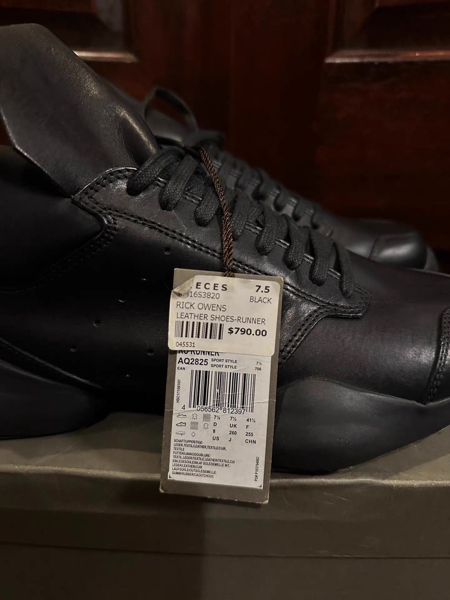 Rick Owens Rick Owens Leather Runner Low‑Cut Sneakers. Ｑ25 Size US 7.5 / EU 40-41 - 4 Thumbnail