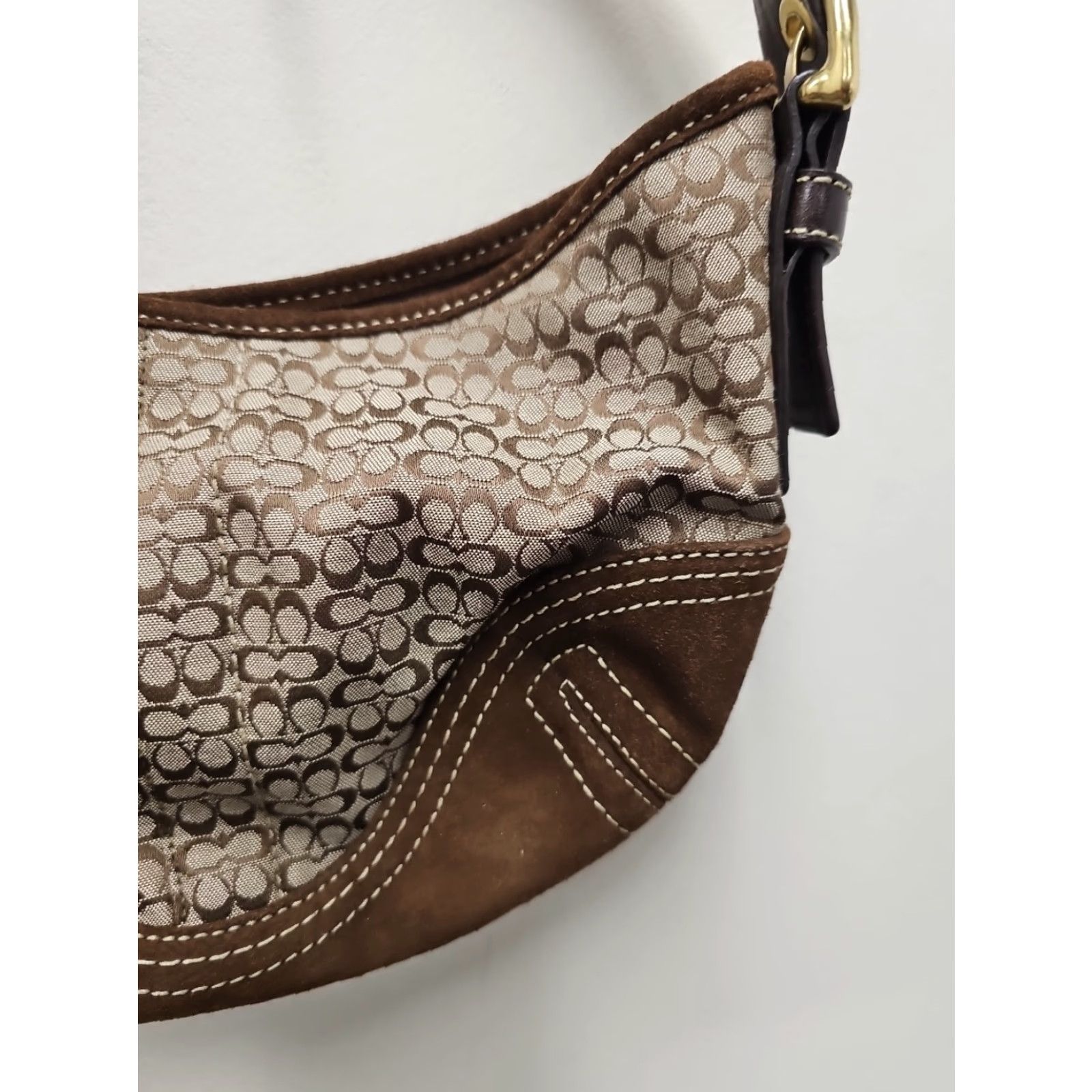 Coach Coach Y2K Brown Signature Mini Soho Hobo Shoulder Bag E062-2154 Size ONE SIZE - 2 Thumbnail