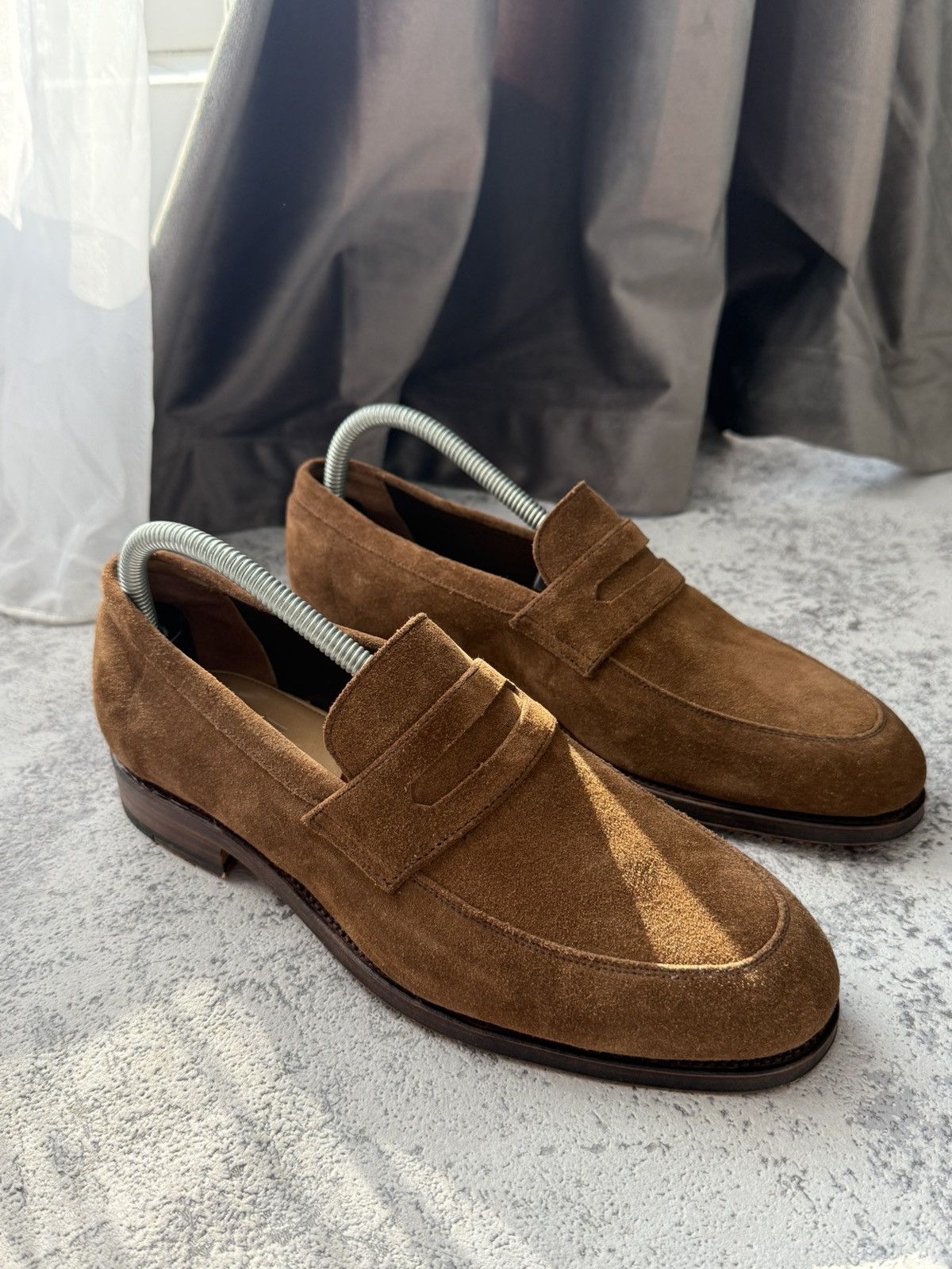 Majordome Classic Penny Suede Brown Loafers Size 6 (25,5 cm)