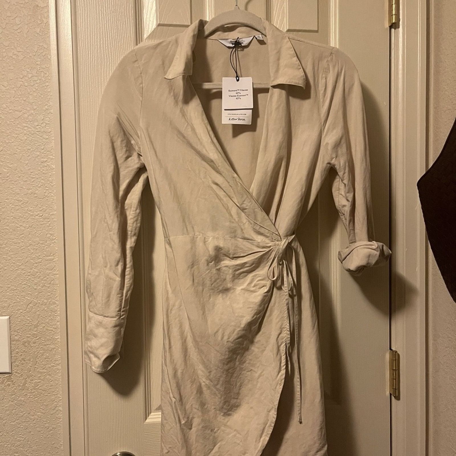 & Other Stories & other stories ivory / cream collar wrap dress NWT 2 Size XS / US 0-2 / IT 36-38 - 3 Thumbnail