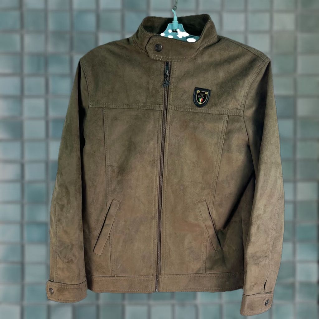 Vintage A Collezioni Men's Jacket Size L Beige Faux Suede Full Zip Lined Made in Italy Mens Size US L / EU 52-54 / 3 - 1 Thumbnail