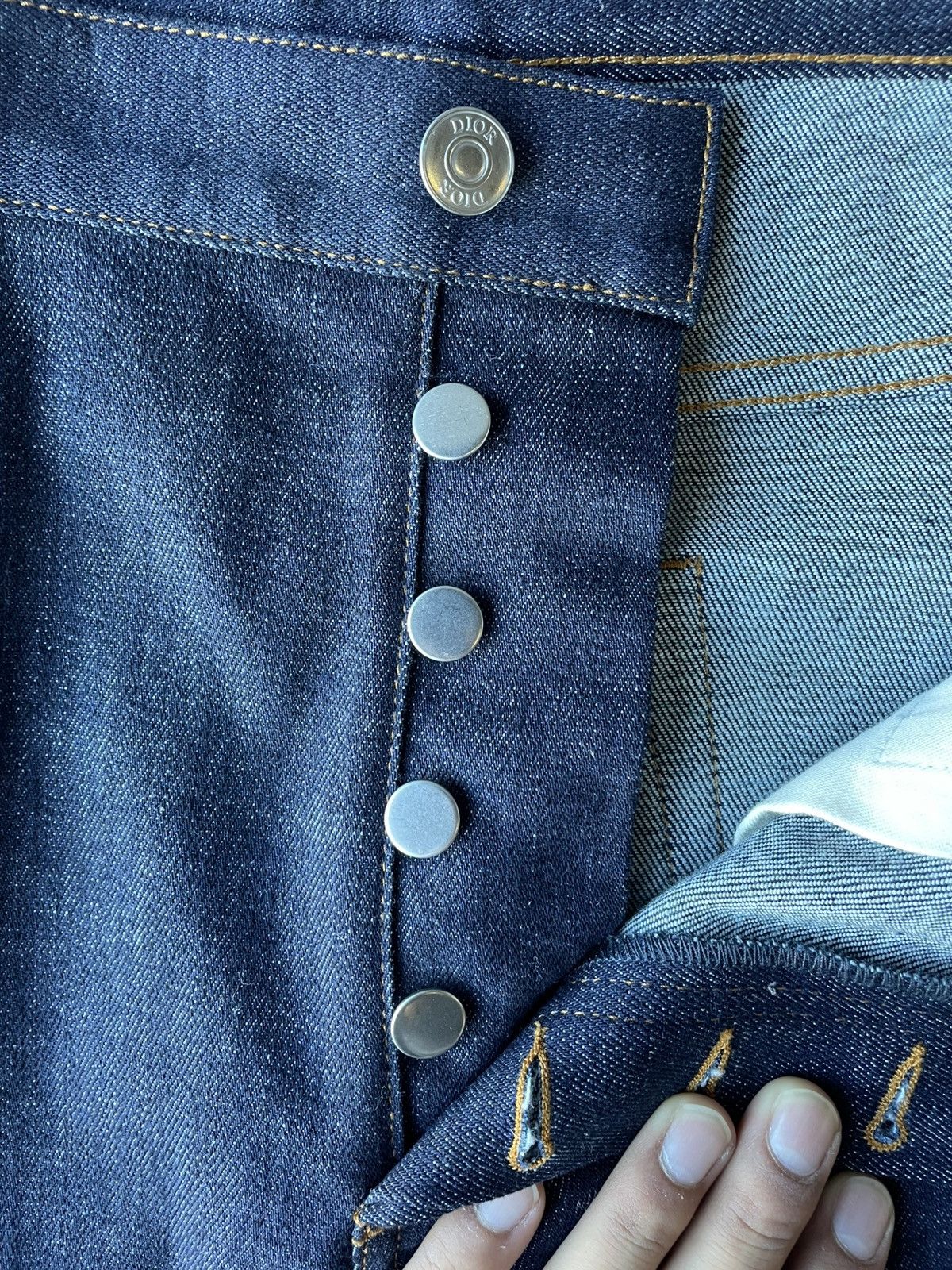 Dior USED CHRISTIAN DIOR CUFF DENIM JEANS SLIM 17.5 SIZE 34 Size US 34 / EU 50 - 6 Thumbnail
