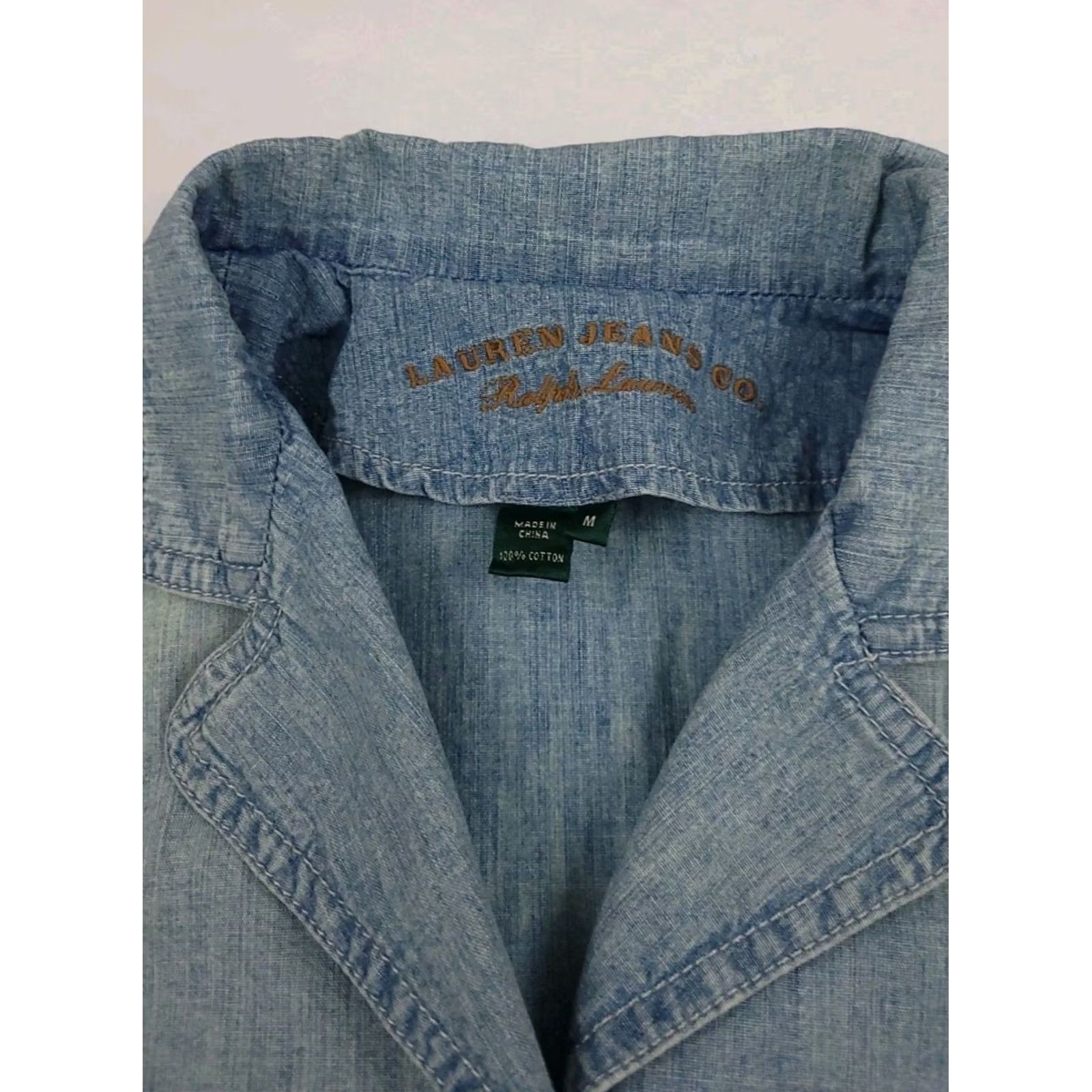 Ralph Lauren VINTAGE Ralph Lauren Chambray Denim Button Jacket RL Jeans Women's M Lightweight Blue Shirt/ Jacket Size 32" / US 10 / IT 46 - 5 Thumbnail