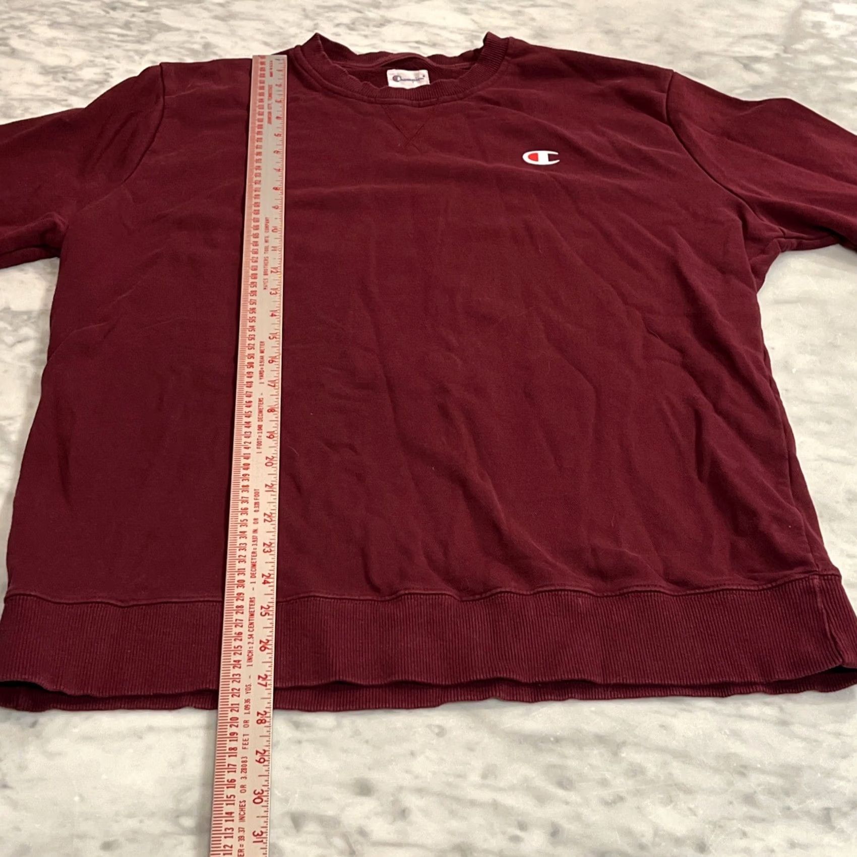 Champion Champion Sweatshirt Mens Large Pullover Long Sleeve Lightweight Maroon Logo Size US L / EU 52-54 / 3 - 4 Thumbnail