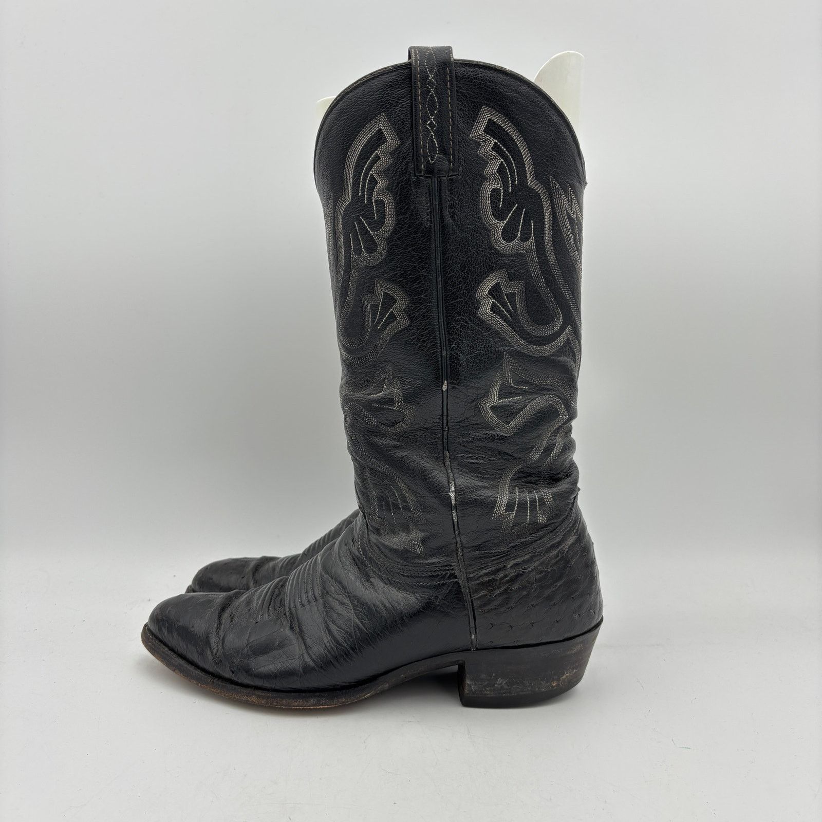 Justin Boots Vintage 80s J. Chisholm Ostrich Cowboy Boots Men 10 D Size US 10 / EU 43 - 5 Thumbnail