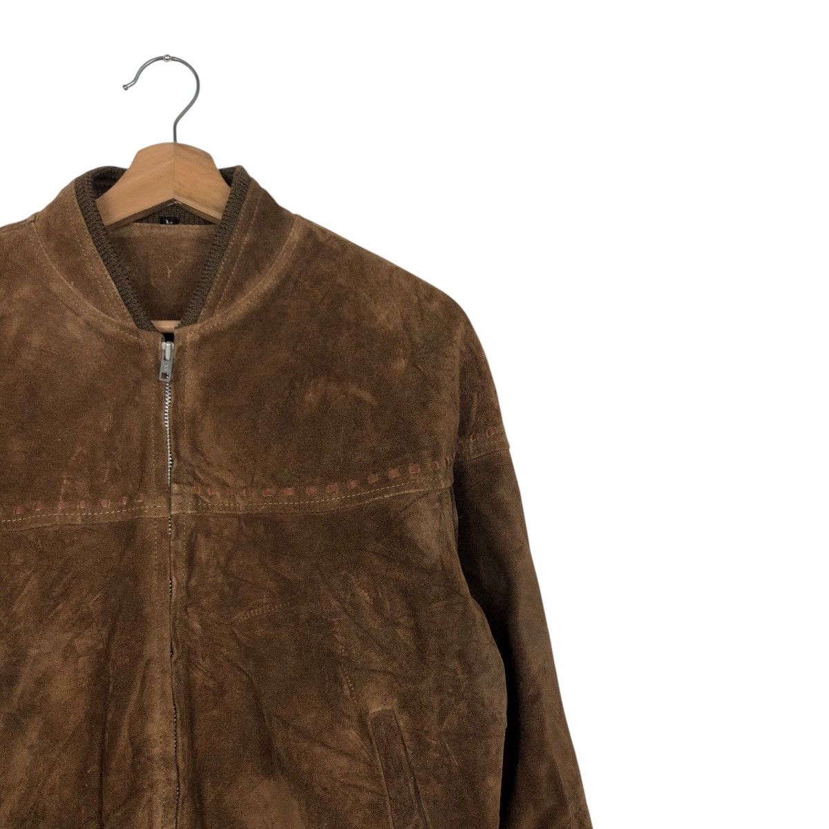 Japanese Brand 90s Suede Genuine Leather MA-1 Style Bomber Issey Miyake Size US L / EU 52-54 / 3 - 7 Thumbnail