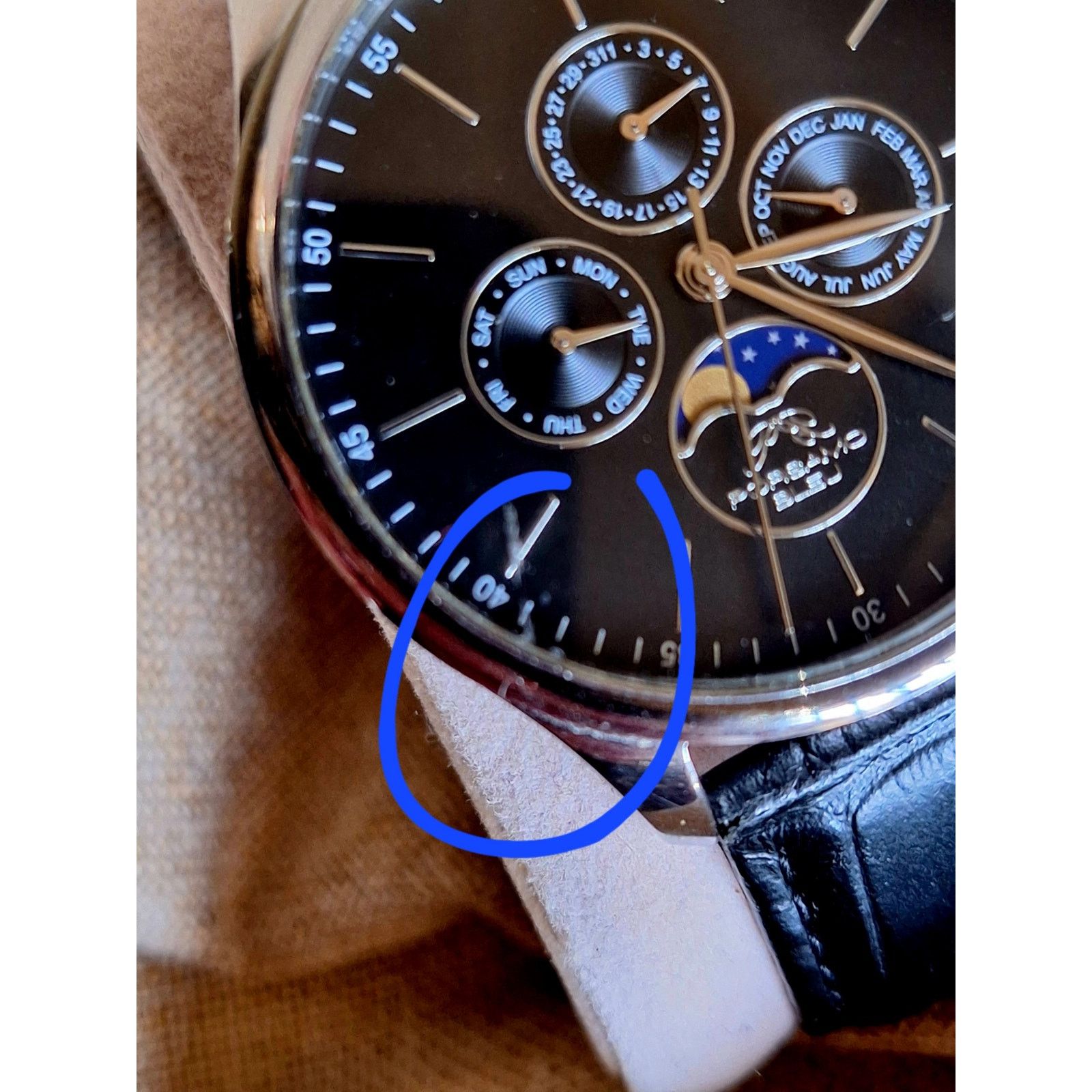 Other Porsamo Bleu Jonathan Luxury Men's Watch, Black 911BJOL Size ONE SIZE - 8 Thumbnail