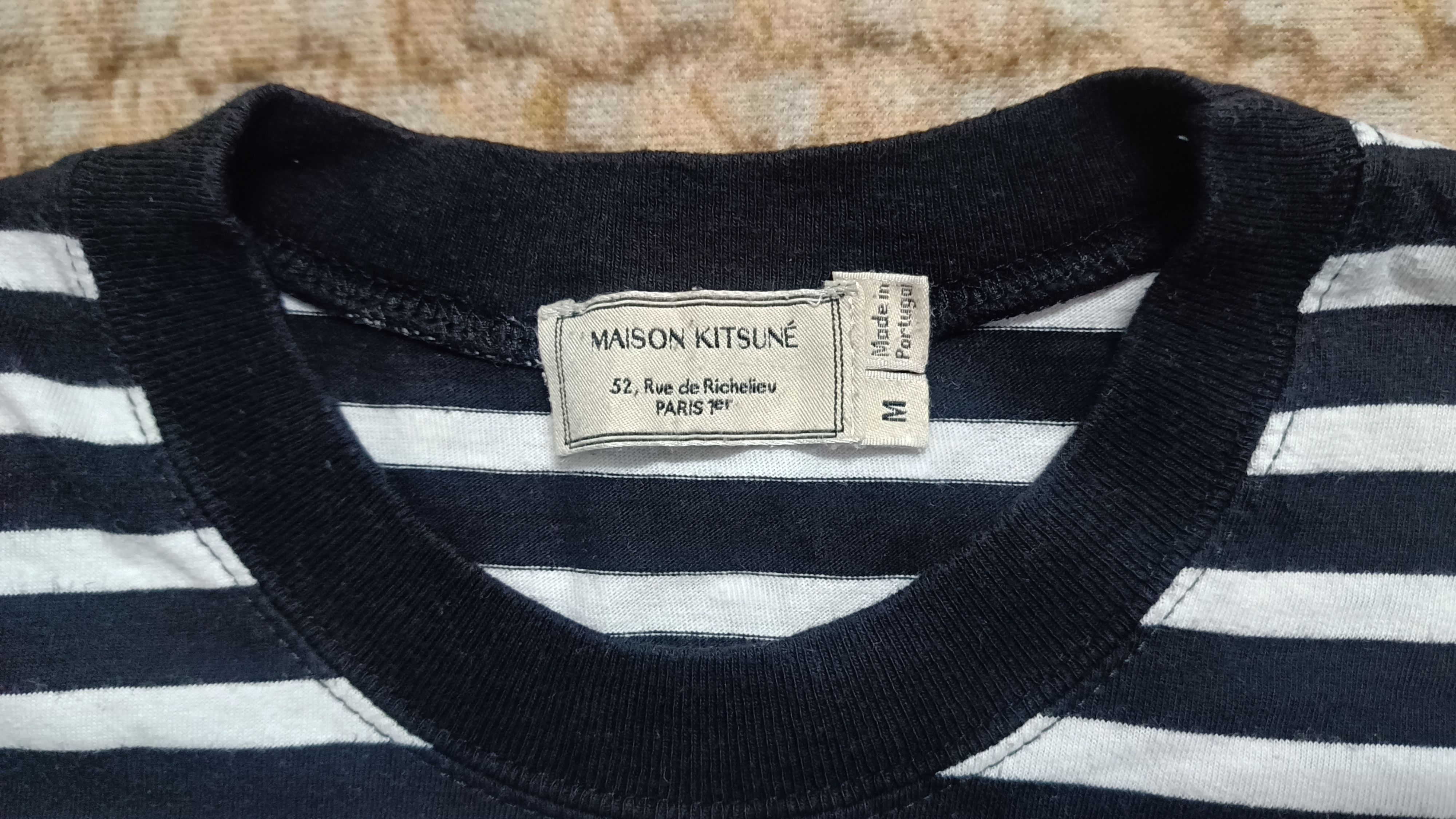 Maison Kitsune 🔥🔥Rare Distressed Maison Kitsune Stripe Long Tee Size US M / EU 48-50 / 2 - 2 Thumbnail