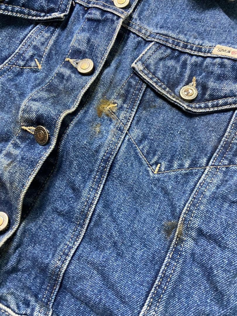 Japanese Brand Simon Chang Brand Denim Jacket with Shaggy Sleeves (184) Size XS / US 0-2 / IT 36-38 - 6 Thumbnail