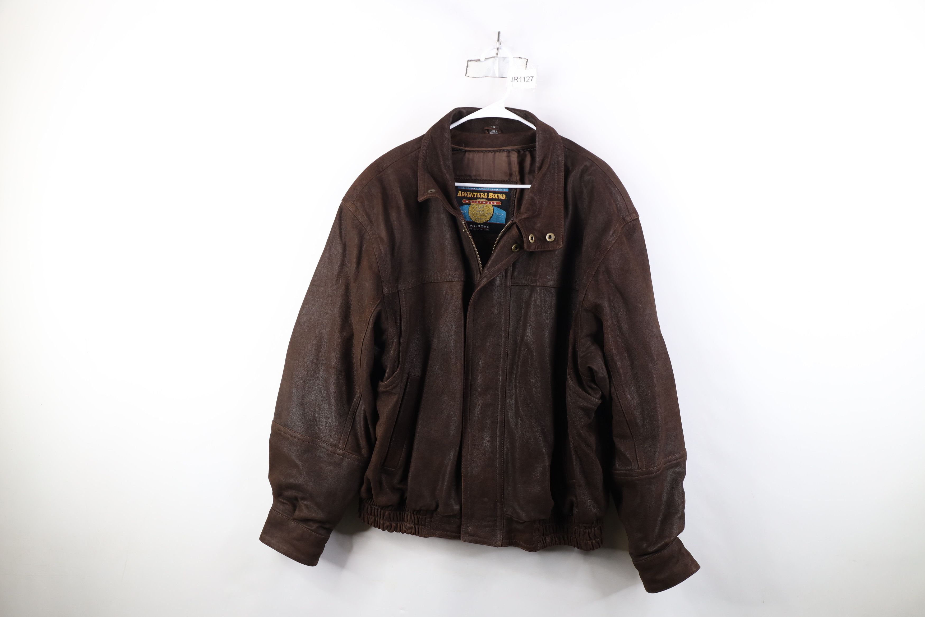 Vintage Vintage 90s Streetwear Full Zip Leather Flight Bomber Jacket Size US L / EU 52-54 / 3 - 1 Thumbnail