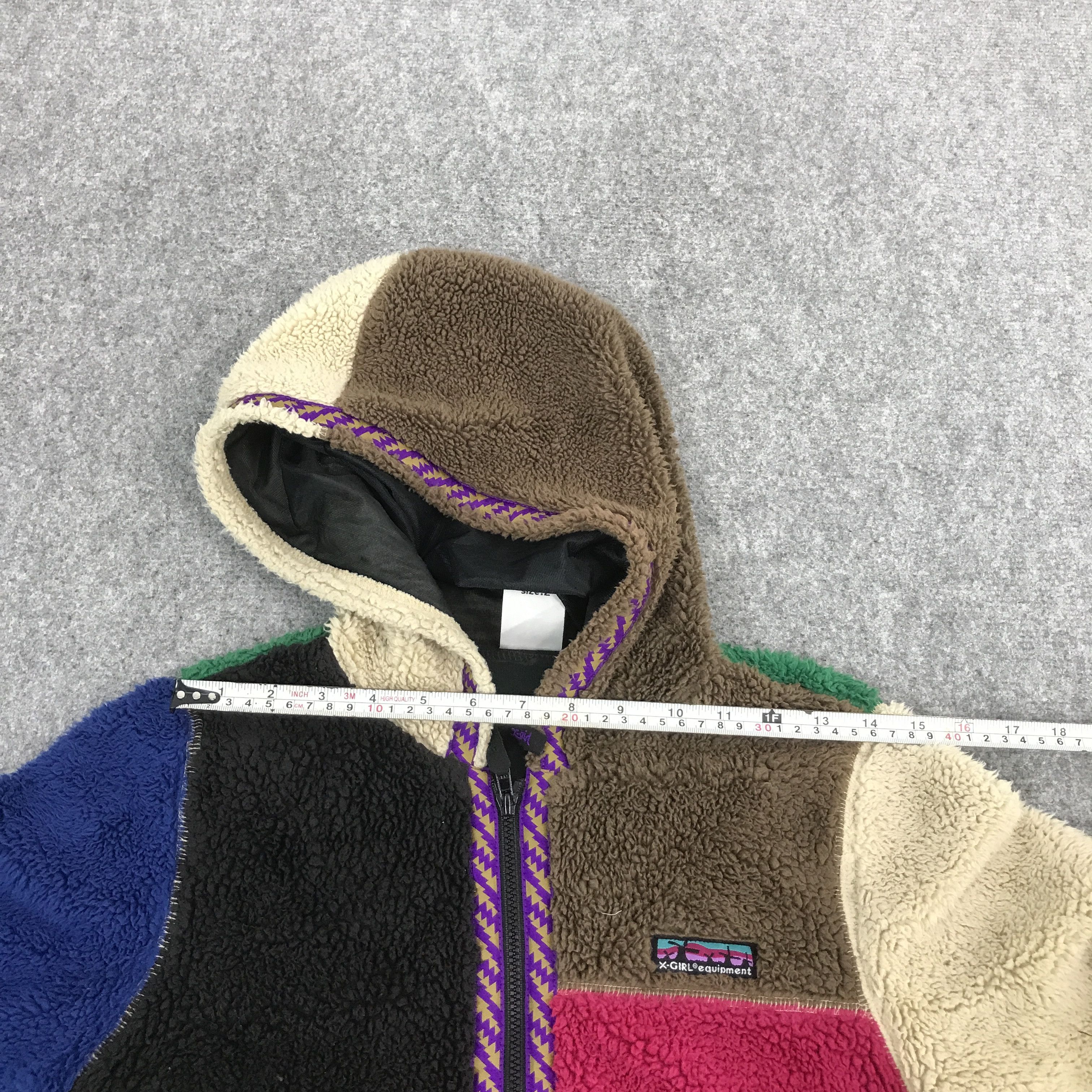 X GIRL FLEECE SHERPA MULTICOLOU HOODIES JACKET