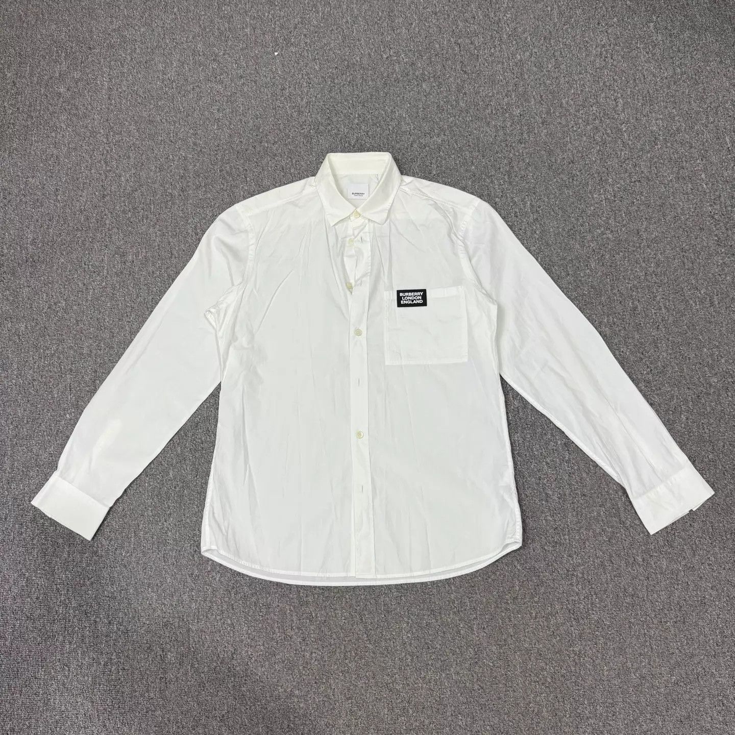 Burberry Burberry white logo long sleeve shirt M 99 new Size US M / EU 48-50 / 2 - 1 Thumbnail