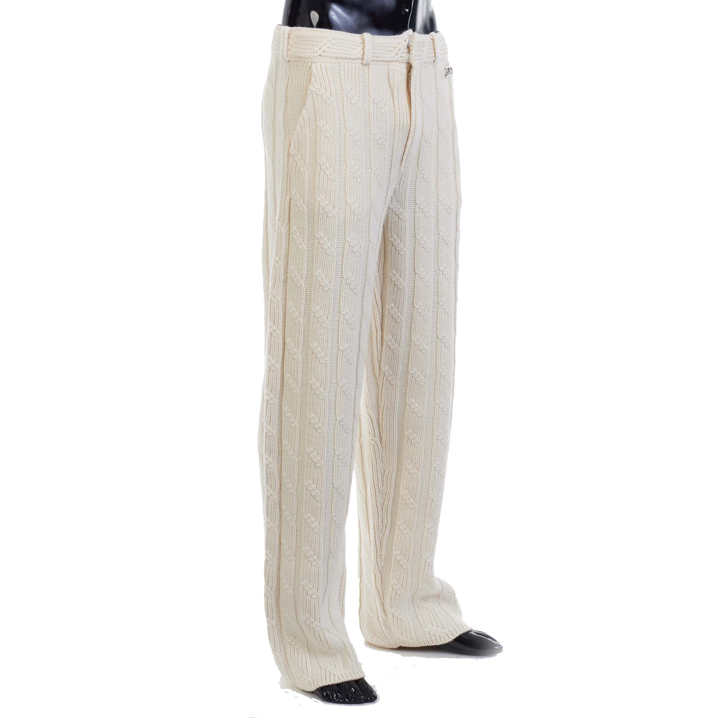Fendi White Wool Knit Trousers Pants Size US 30 / EU 46 - 8 Thumbnail