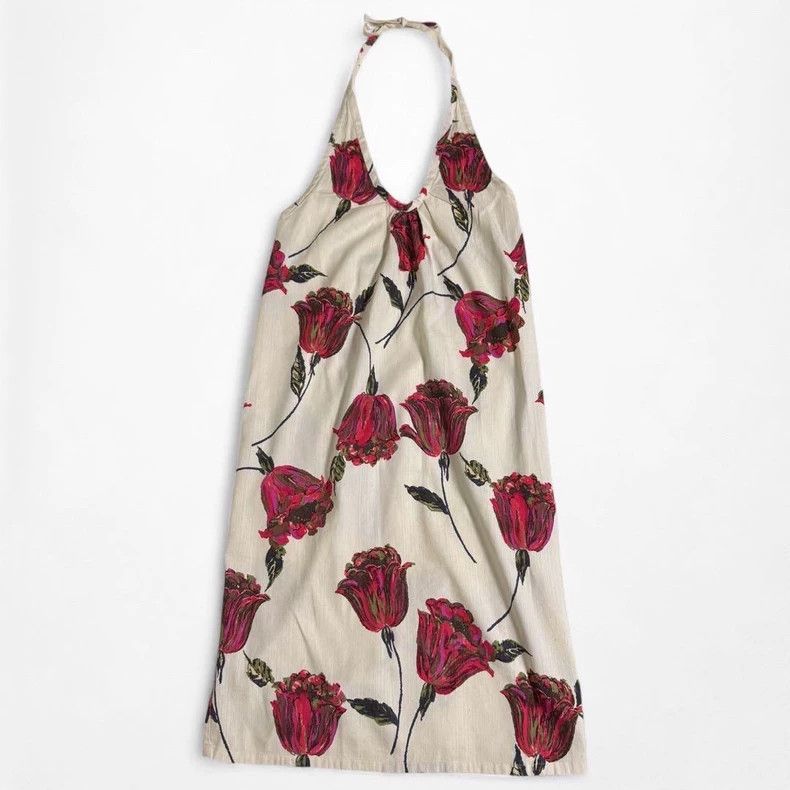 Dries Van Noten Dries Van Noten size:36 Red and white floral halter dress Size S / US 4 / IT 40 - 1 Thumbnail