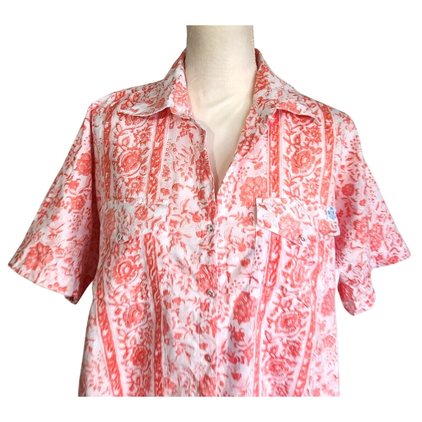 Anthropologie Anthropologie Sue Sartor Coral Satsuma Shirt Dress Medium Size M / US 6-8 / IT 42-44 - 2 Thumbnail